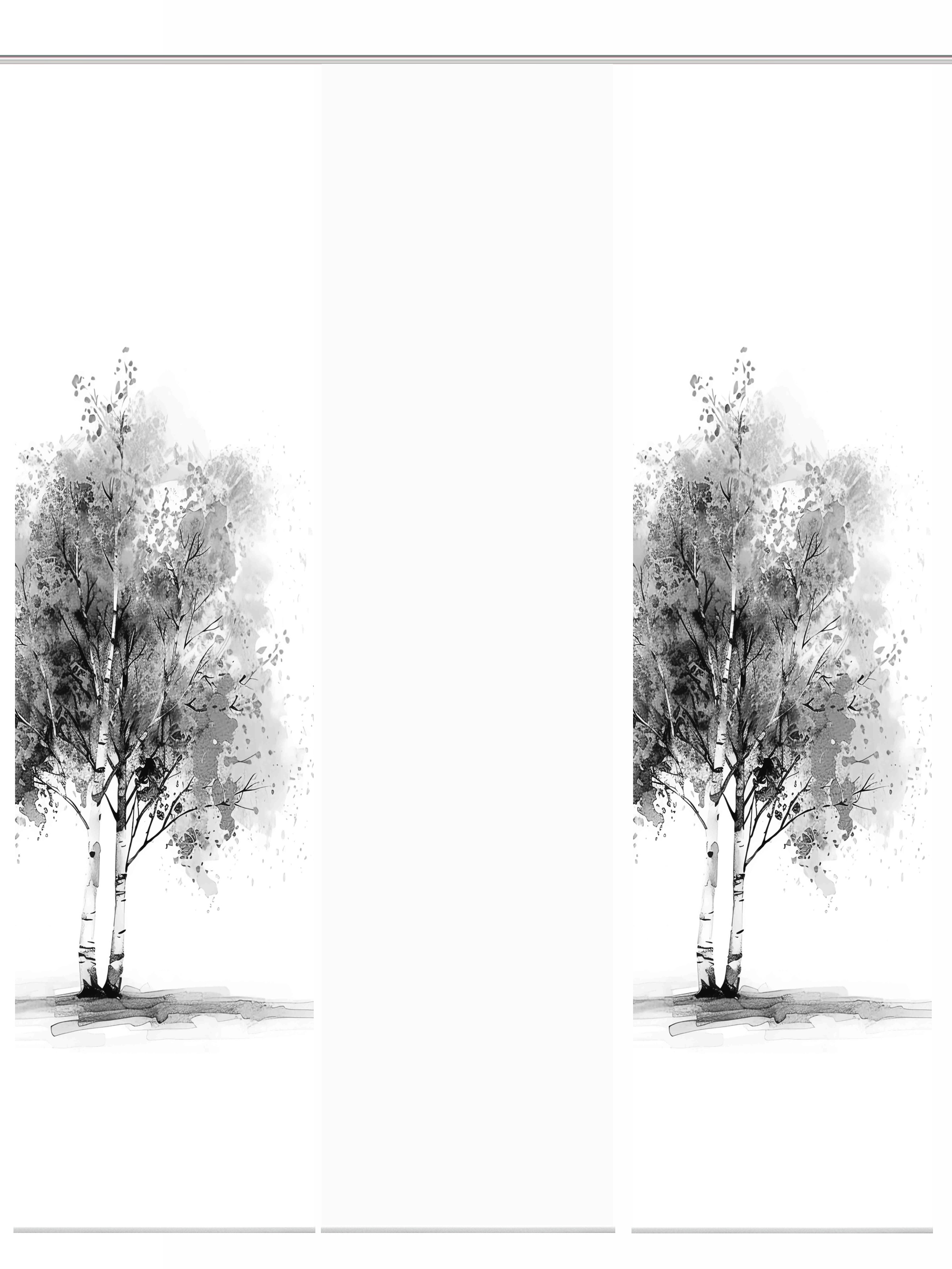 HOME WOHNIDEEN Schiebegardine »TREE« Paneelwagen 3 Stk. tlg. Schiebewand Seidenoptik, SET, Digitaldruck