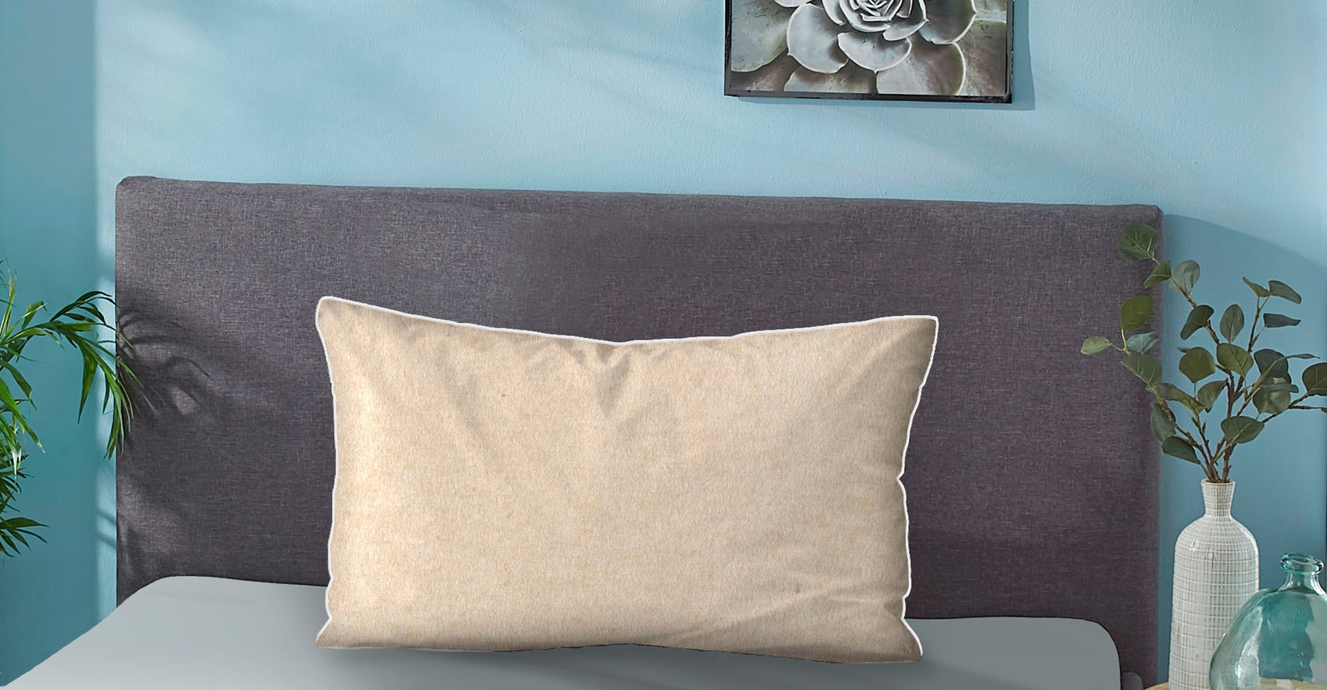 Biberna Kissenbezug "Hermal Flanell mit Reißverschluss, Melange-Optik, Wend günstig online kaufen