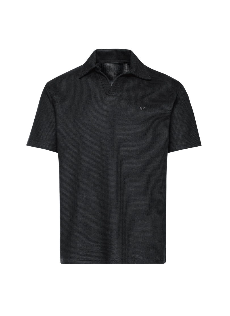 Trigema Poloshirt »TRIGEMA Oversized Poloshirt ohne Knopfleiste in Waffeloptik« 1 Stk. tlg.