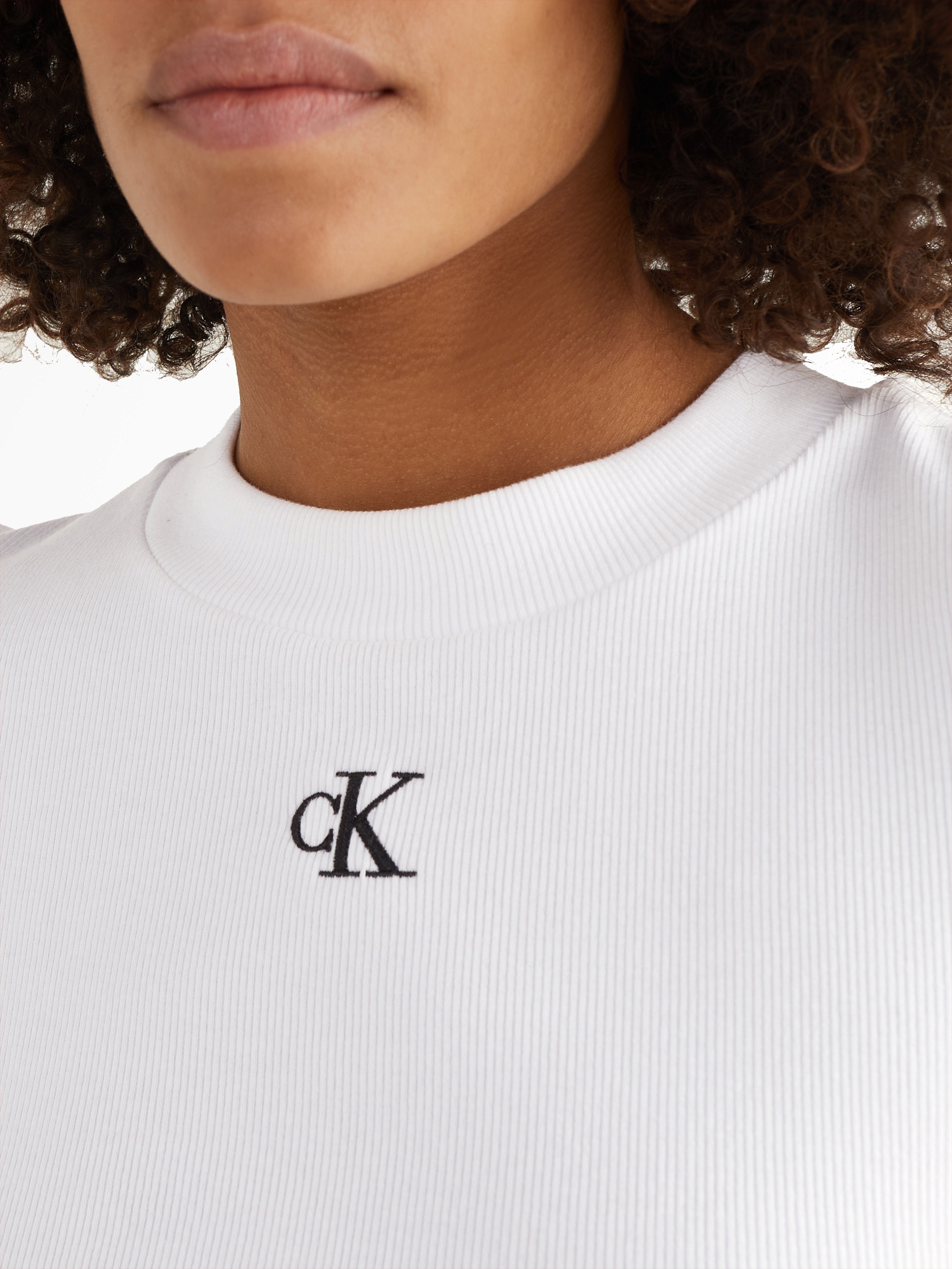 Thumbnail - Calvin Klein Jeans T-Shirt "CK RIB BABY TEE", in kurzer Form