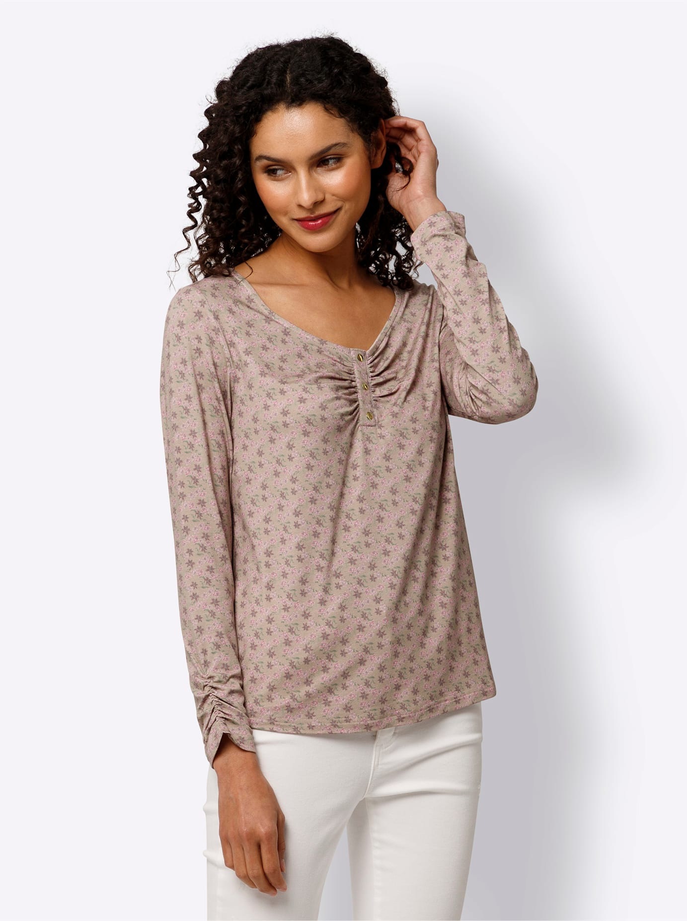 heine Langarmshirt "Druck-Shirt", 1 Stk. günstig online kaufen