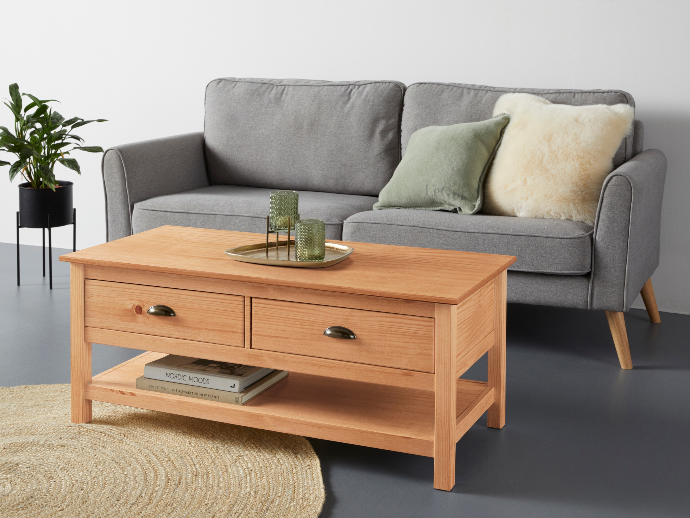 OTTO home Couchtisch "Schröder" mit 2 Schubladen und 1 Einlegeboden, aus ma günstig online kaufen