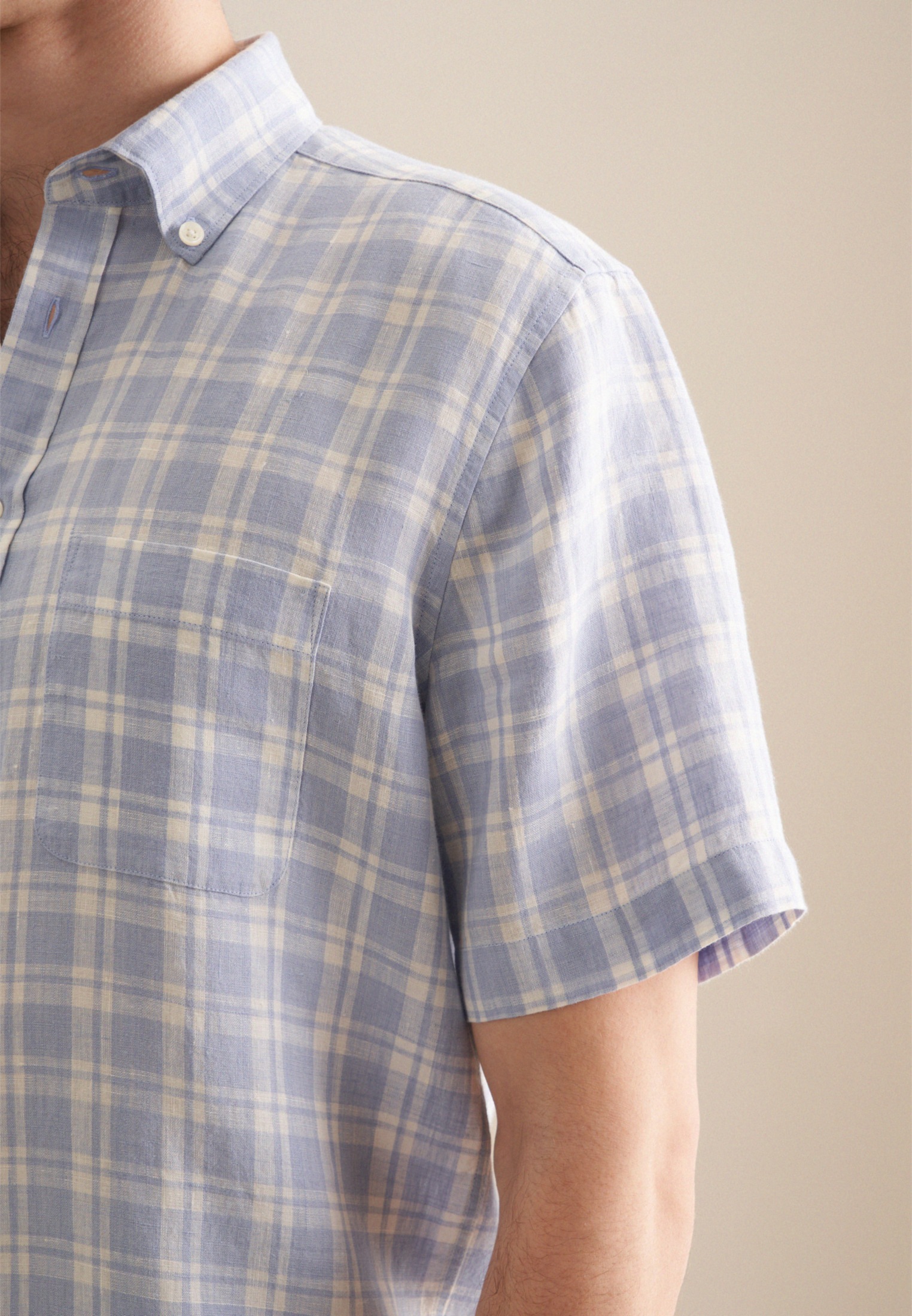 seidensticker Businesshemd »Schwarze Rose« Regular Kurzarm Button-Down-Kragen Karo