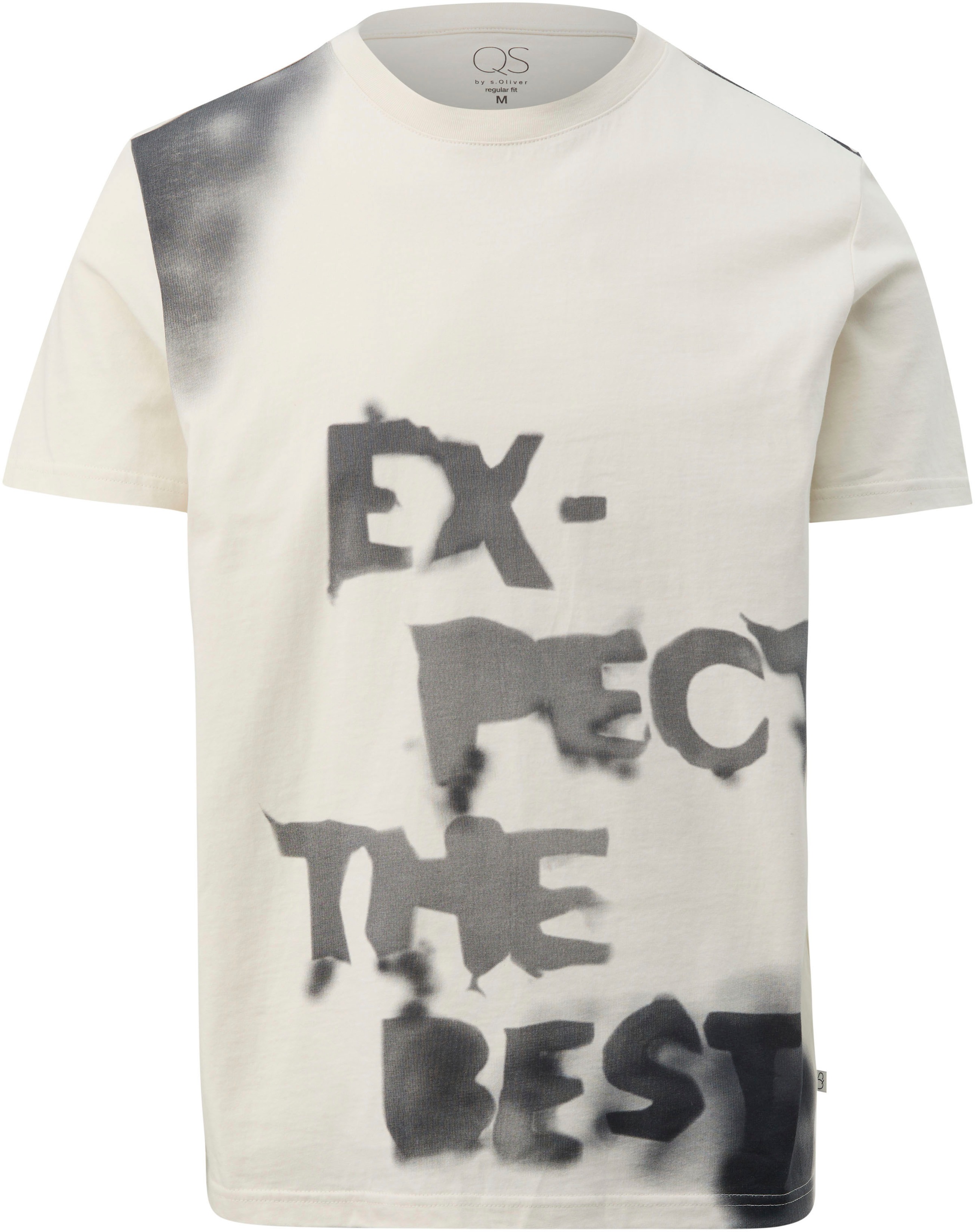 Q/S by s.Oliver Rundhalsshirt mit Statement-Schriftzug