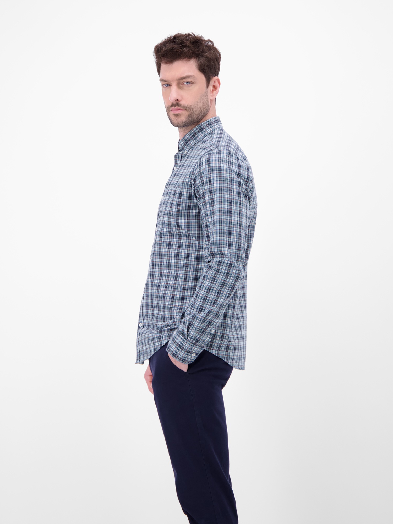 Thumbnail - LERROS Langarmhemd "Karohemd mit Button-Down-Kragen"