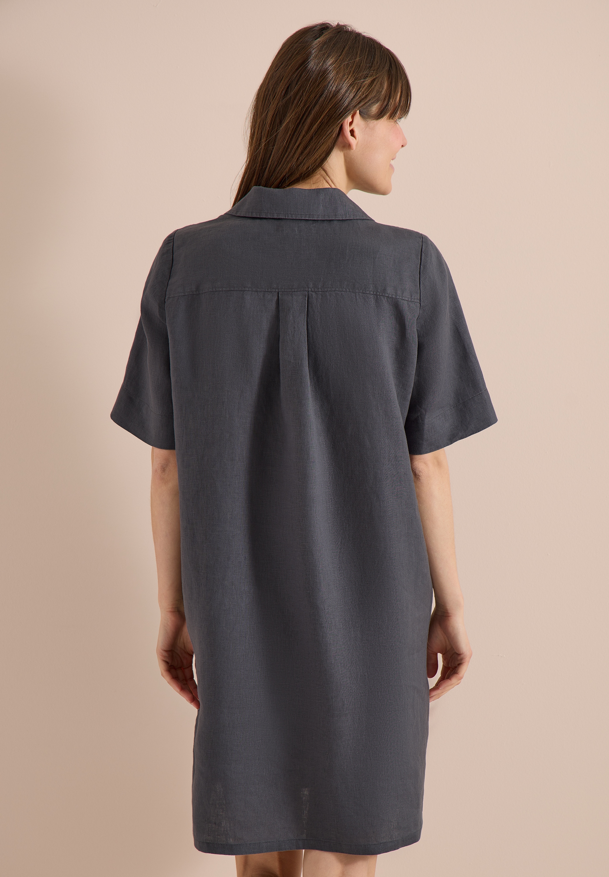 Cecil Blusenkleid Eingrifftaschen aus Leinen