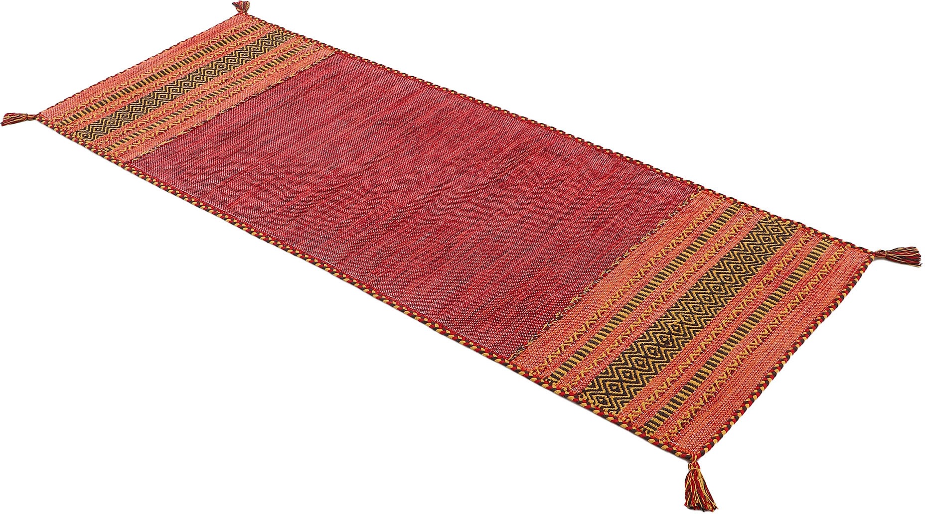 Thumbnail - carpetfine Teppich "Kelim Azizi, auch als Läufer erhältlich" rechteckig 5 mm Höhe handgewebt, Baumwolle, Wendeteppich mi...