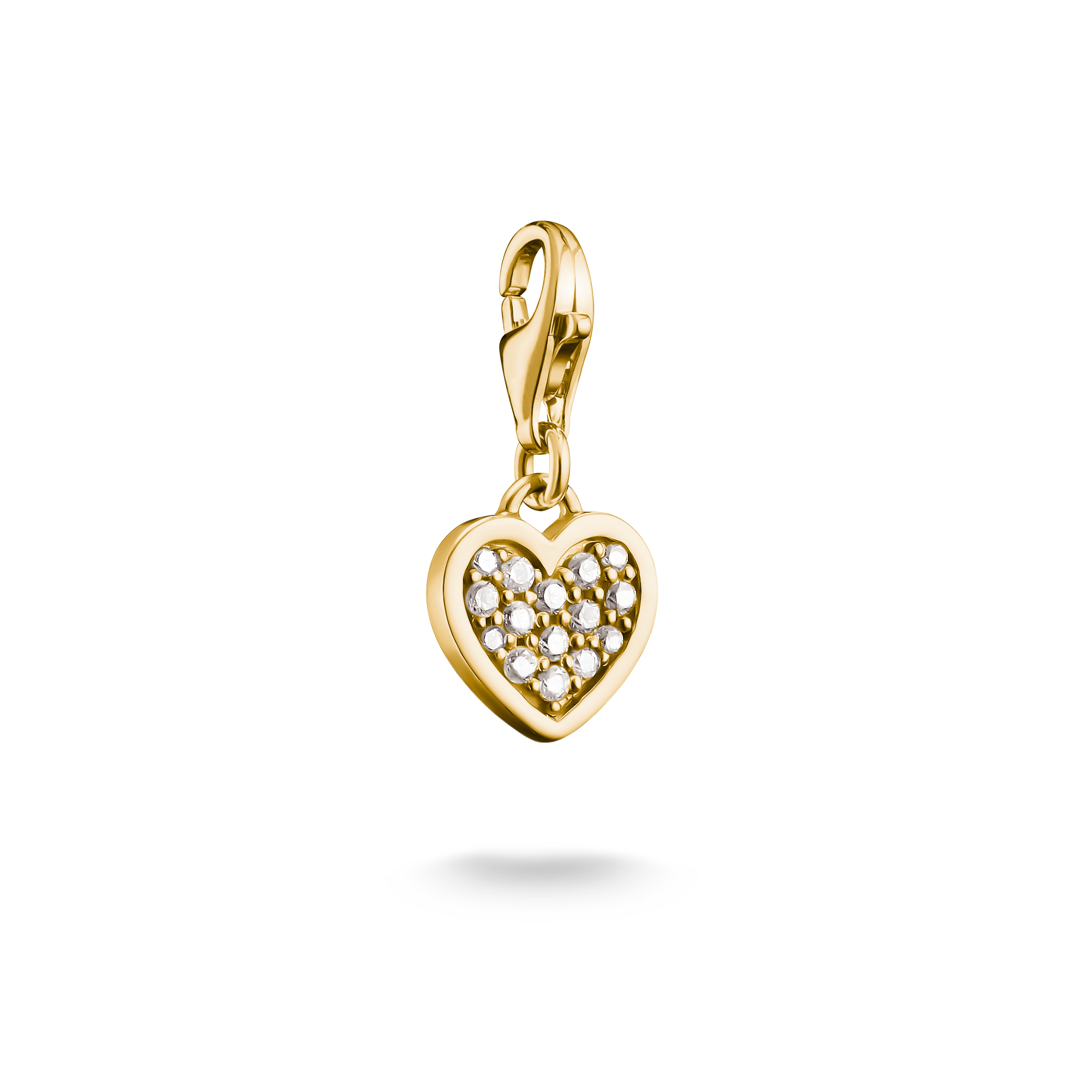 THOMAS SABO Charm-Einhänger »Herz mit Zirkonia-Steinen, Einhänger für Charm-Armband - Original« mit Zirkonia (synth.)