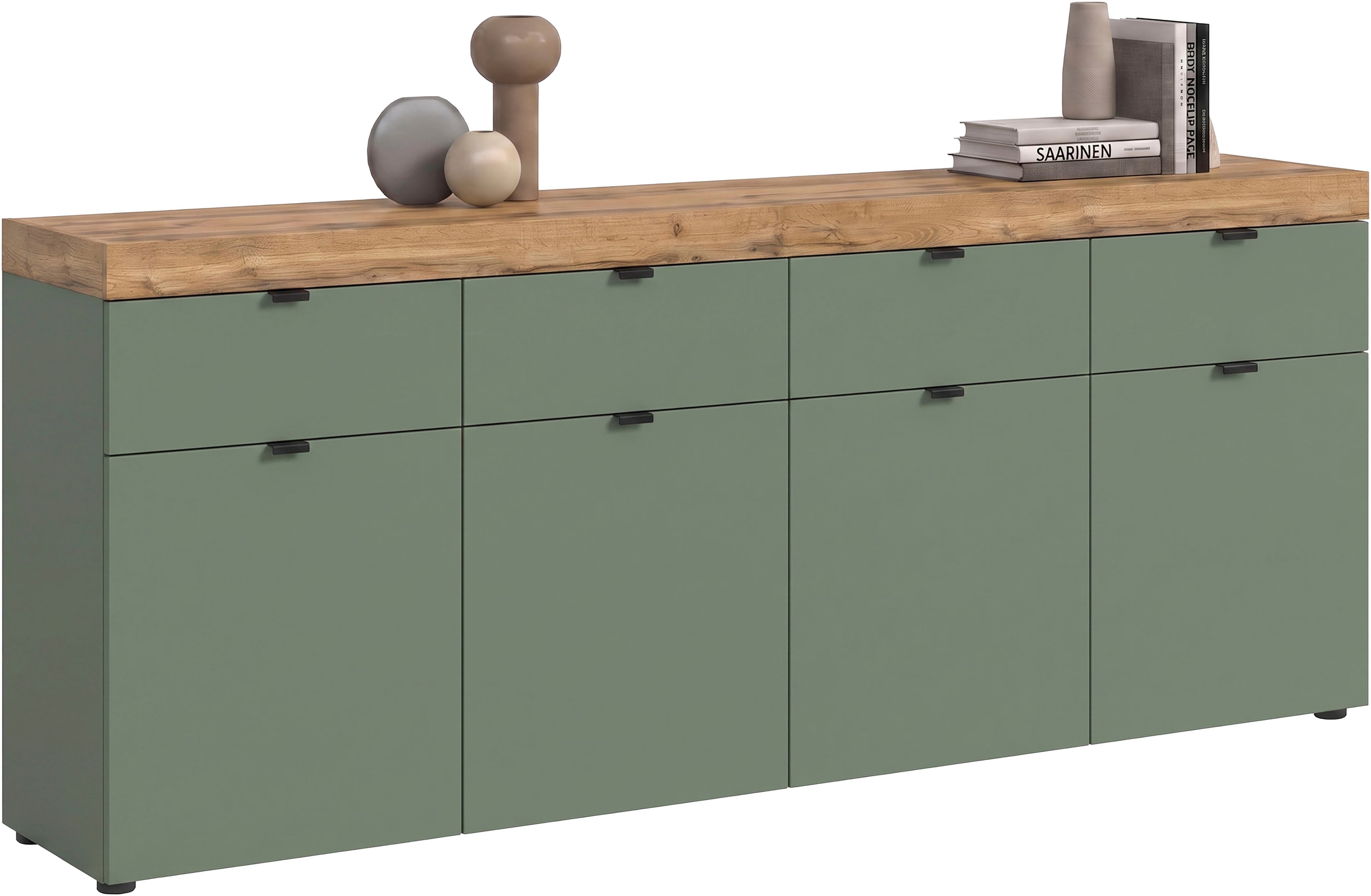 OTTO home "MAMBO II, Breite 200cm, 4 Türen, 4 Schubkästen, 8 Fächer" 1 Stk. tlg. Kommode, Anrichte, Wohnzimmer, Schlafzimmer
