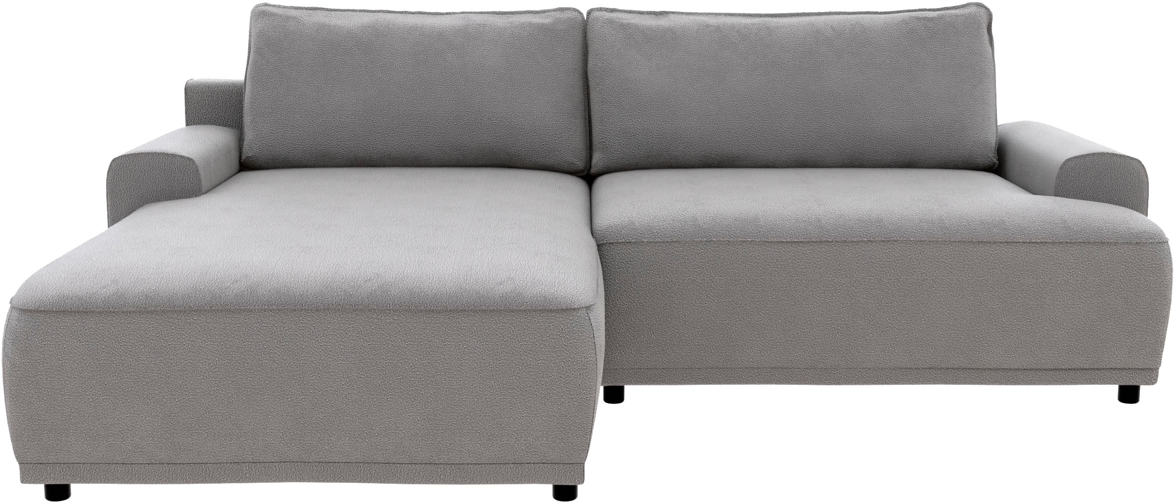 TRENDMANUFAKTUR Ecksofa »Fordon, Schlafsofa mit Bettkasten, Couch in L-Form, Breite 250 cm«, in Struktur fein LEO, haustierfreundlich, schlamm, Recamiere links