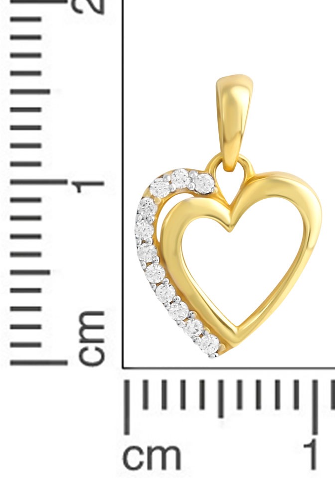 Firetti Herzanhänger »Schmuck Geschenk Gold 333 Herz«, mit Zirkonia (synth.)