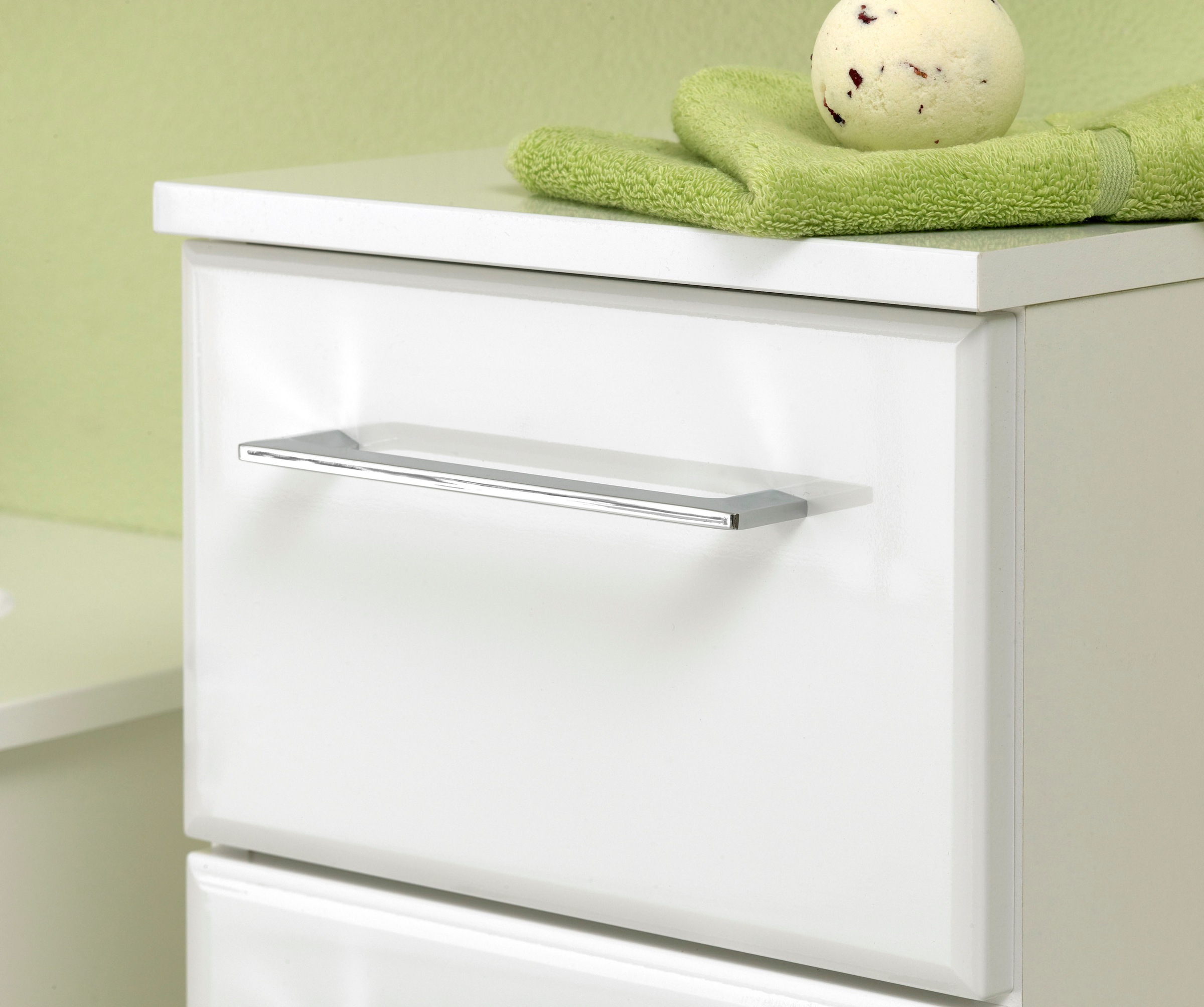 Thumbnail - Saphir Unterschrank "Quickset 376 Badschrank, 1 Tür, 1 Schublade, Weiß Hochglanz" Badezimmermöbel 30 cm breit, inkl. Tür...