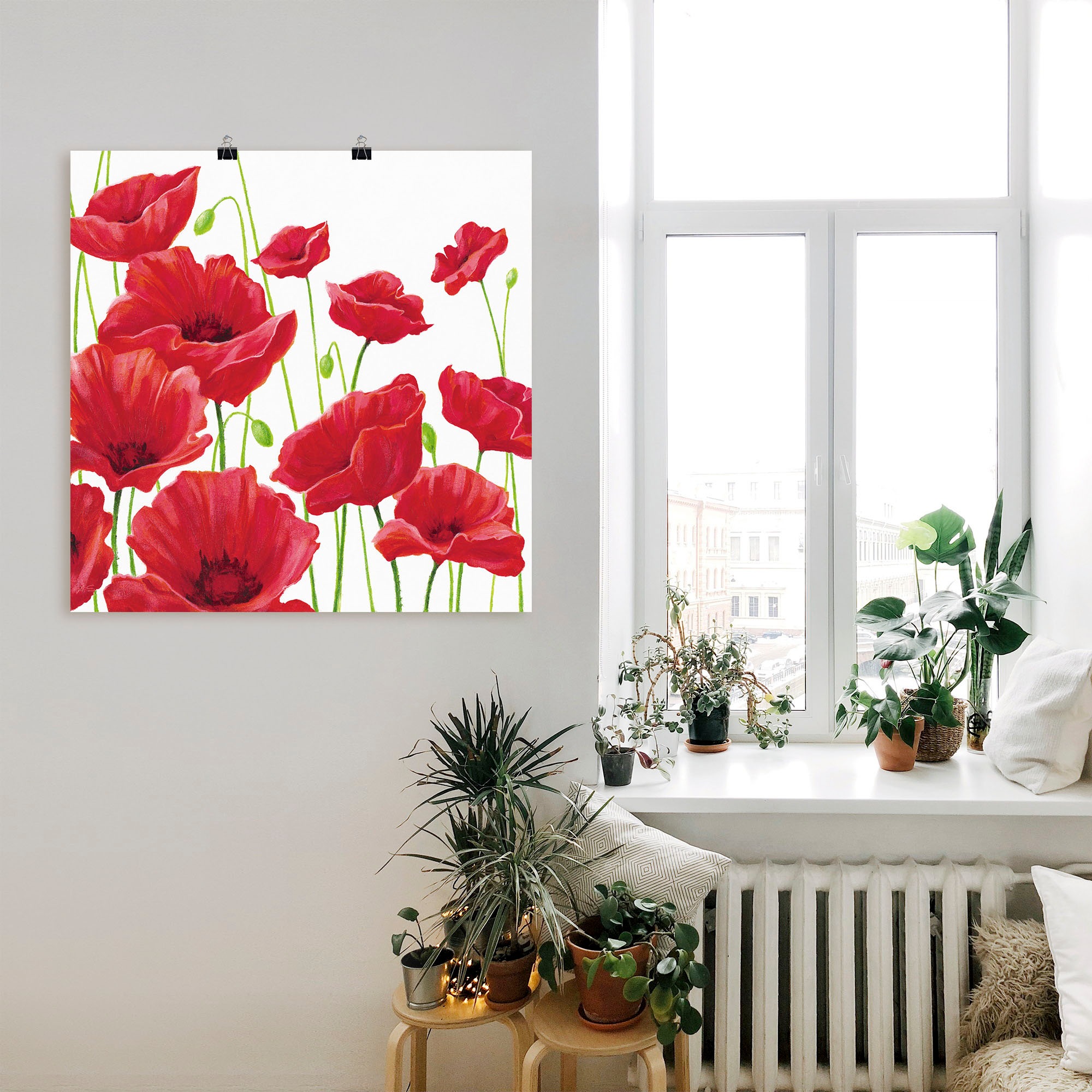 Artland Wandbild »Rote Mohnblumen I«, Blumen, (1 St.), als Alubild, Outdoorbild, Leinwandbild, Poster, Wandaufkleber