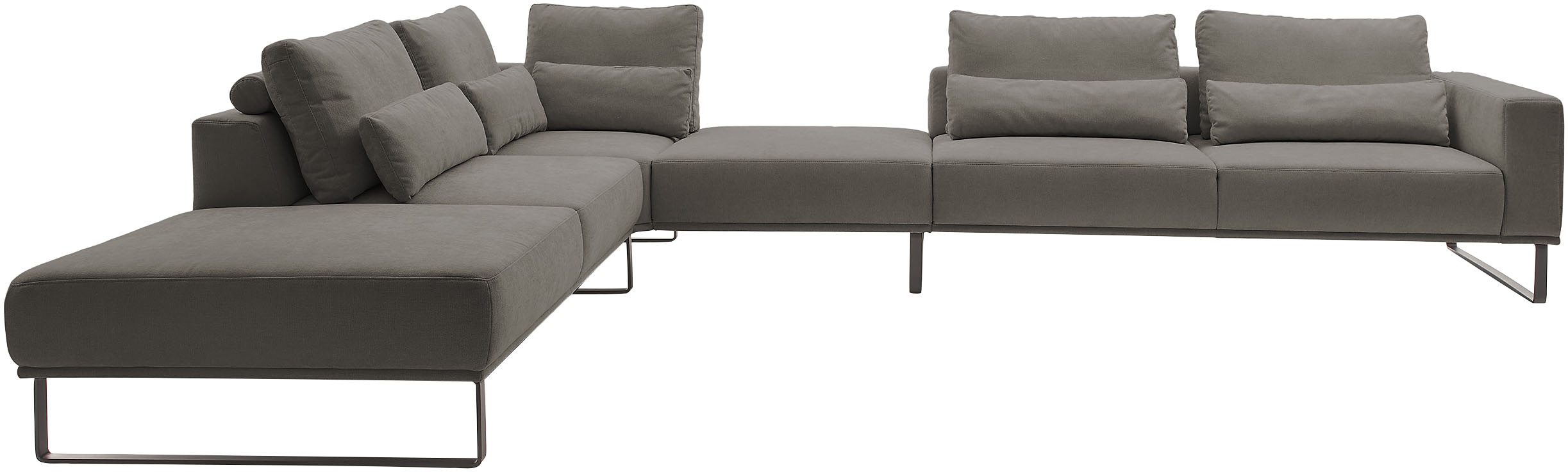 Musterring "JustB PM100 bequem, modern, elegant und viel Platz, bodenfrei" mit Zwischenhocker, wahlweise mit Funktion und Kissen, Maße 290 x 398