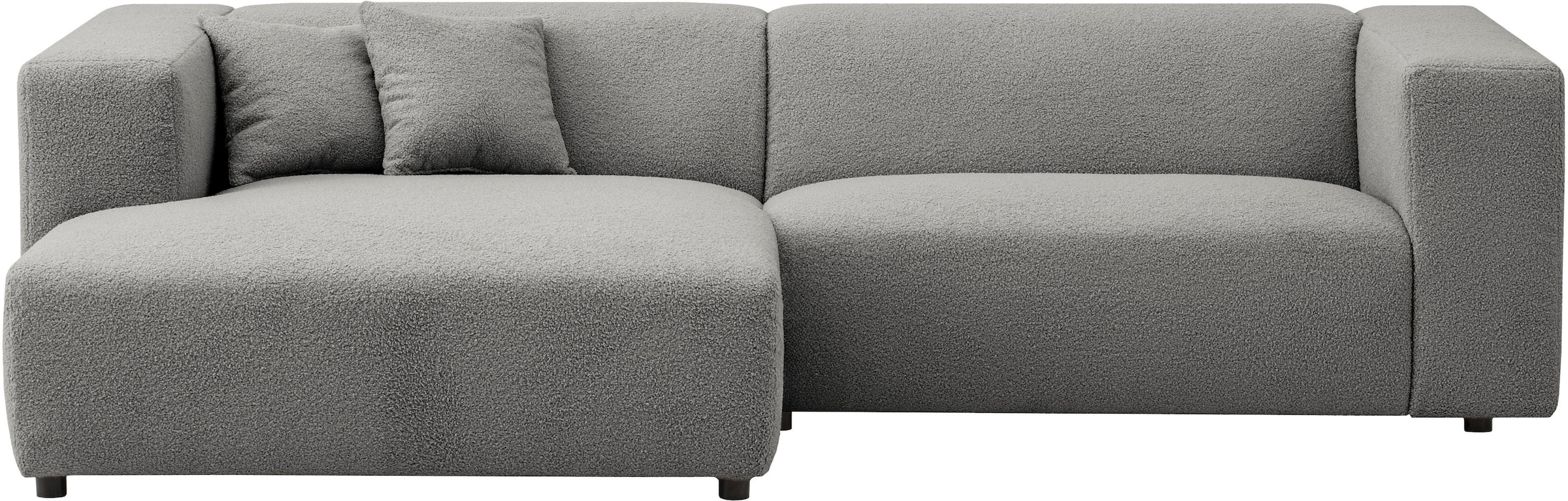 andas Ecksofa »BAKELS, L-Form in Cord oder Boucle-Stoff, moderne Couch«, wahlweise Recamiere rechts/links, bequemer Sitzkomfort