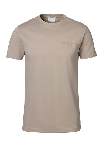 T-Shirt »Slim Fit Tonal Shield Pique Shirt«, mit Ton in Ton Logo