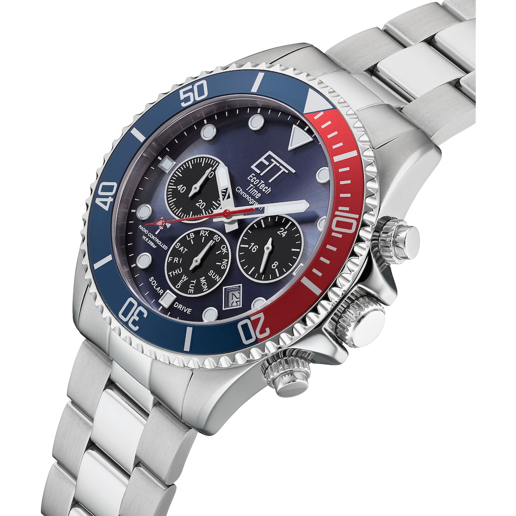 ETT Funkchronograph »Professional, EGS-11608-35M«, Armbanduhr, Herrenuhr, Stoppfunktion, Datum, Solar