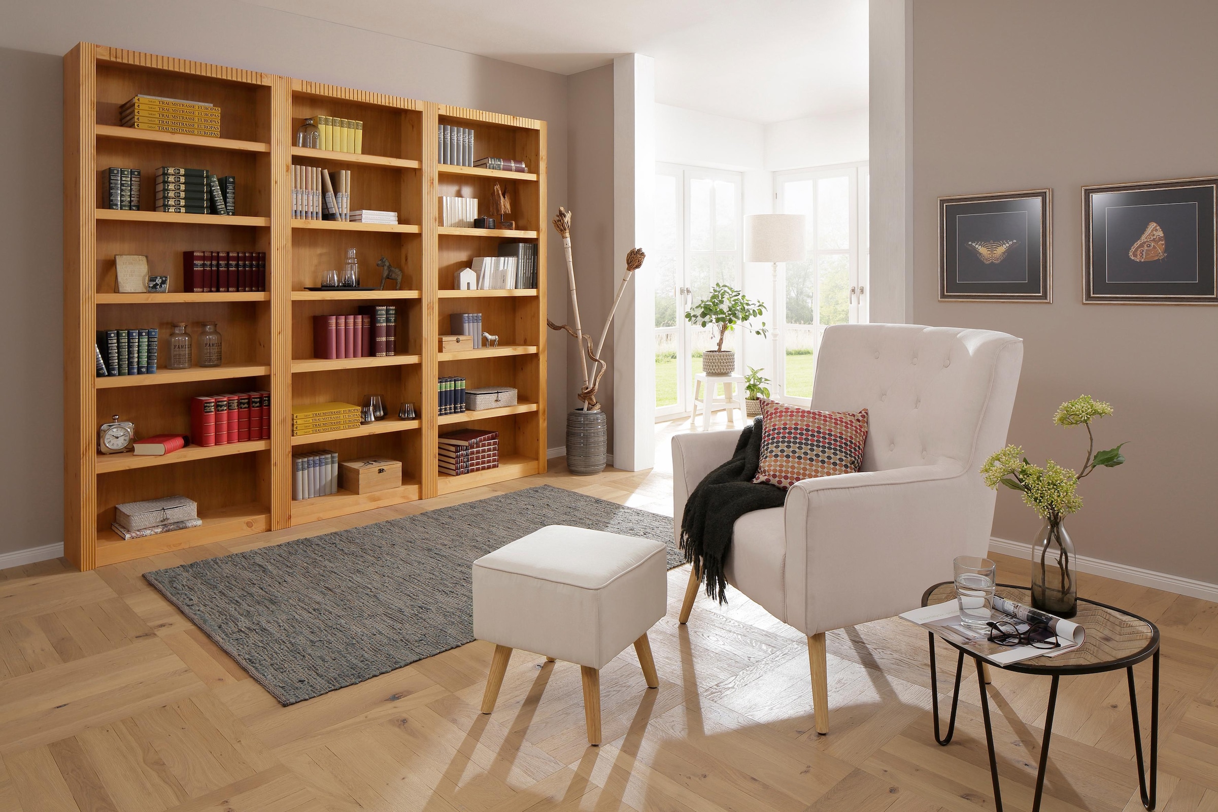 Home affaire Bücherwand »Bergen«, aus schönem massivem Kiefernholz, 3 tlg.  bestellen | BAUR