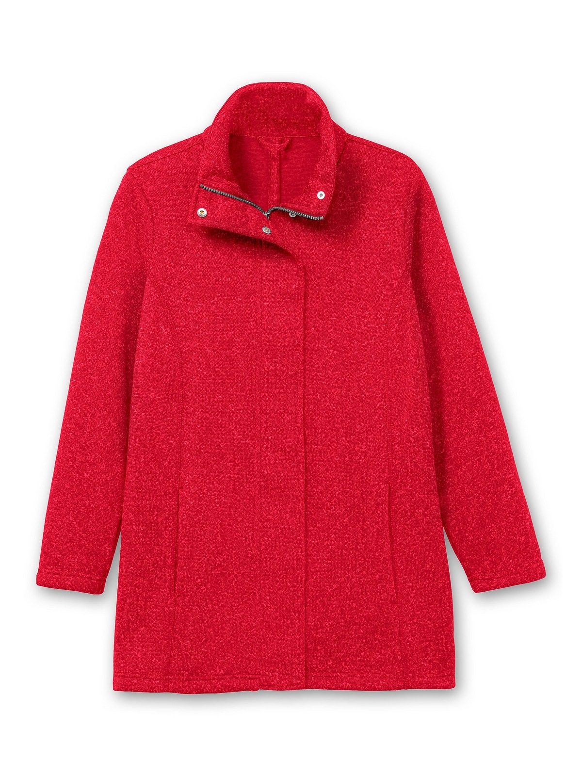 Sheego Fleecejacke »Große Größen«, ohne Kapuze, aus meliertem Strickfleece