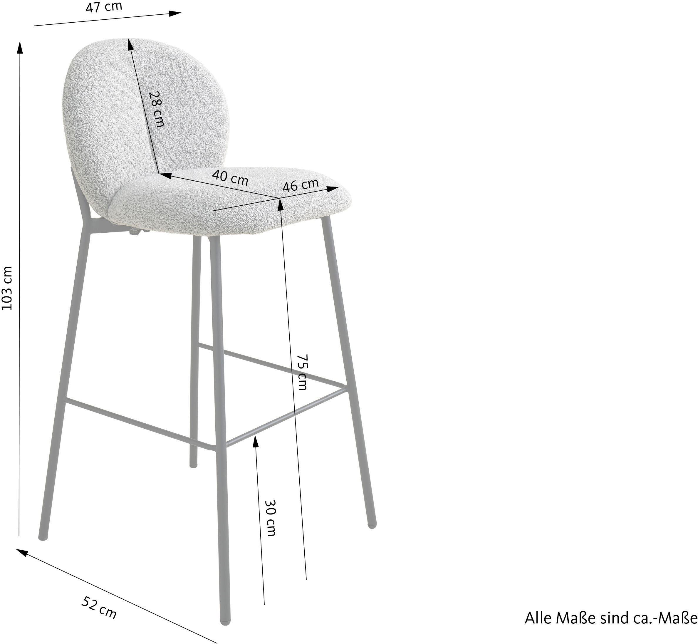 SCHÖNER WOHNEN-Kollektion 4-Fußstuhl »FORDE« (Set) 2 Stk.Bezug Bouclé, Untergestell Metall pulverbeschichtet