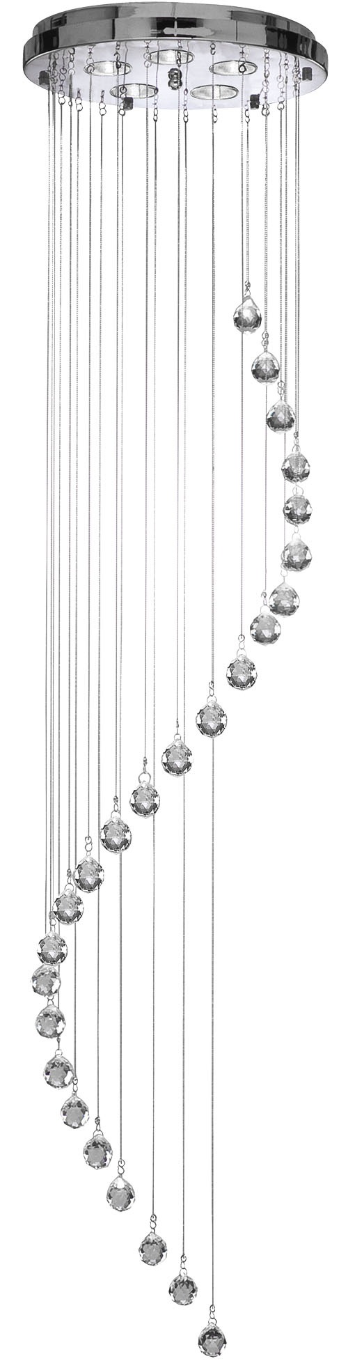 Searchlight Hängeleuchte »Hallway 5Lt Multi-Drop Pendant- Chrome Metal & Clear Crystal« GU10 1 Stk.