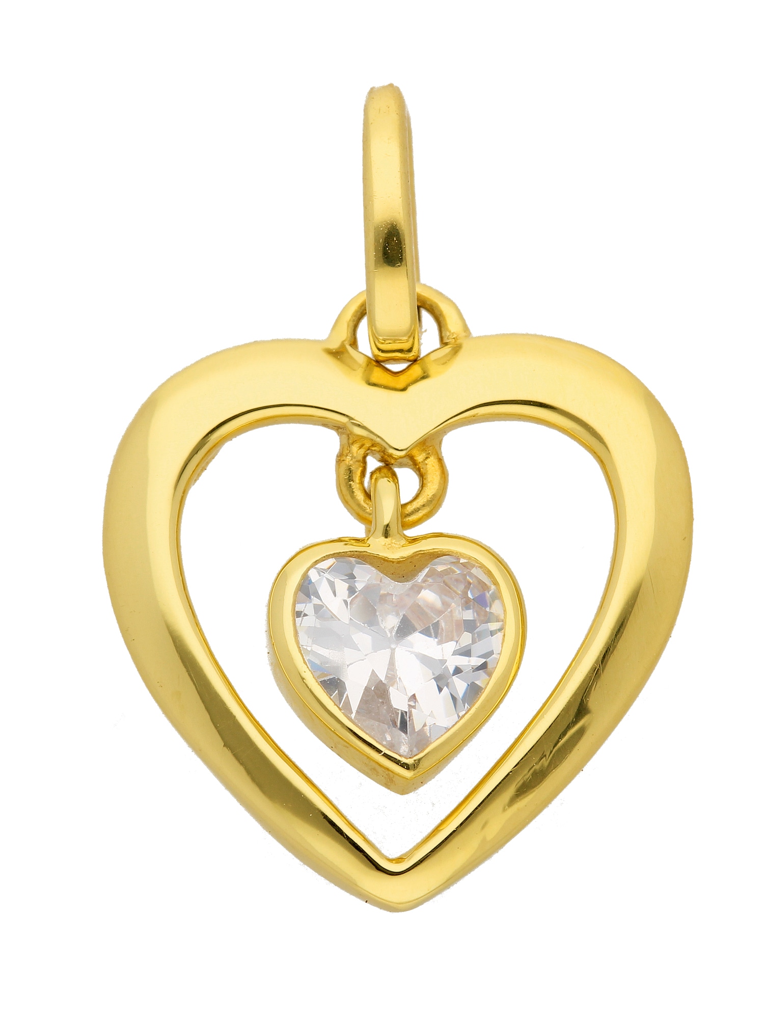 Adelia´s Kettenanhänger »333 Gold Anhänger Herz mit Zirkonia«, 333 Gold mit Zirkonia  Goldschmuck für Damen online kaufen | BAUR