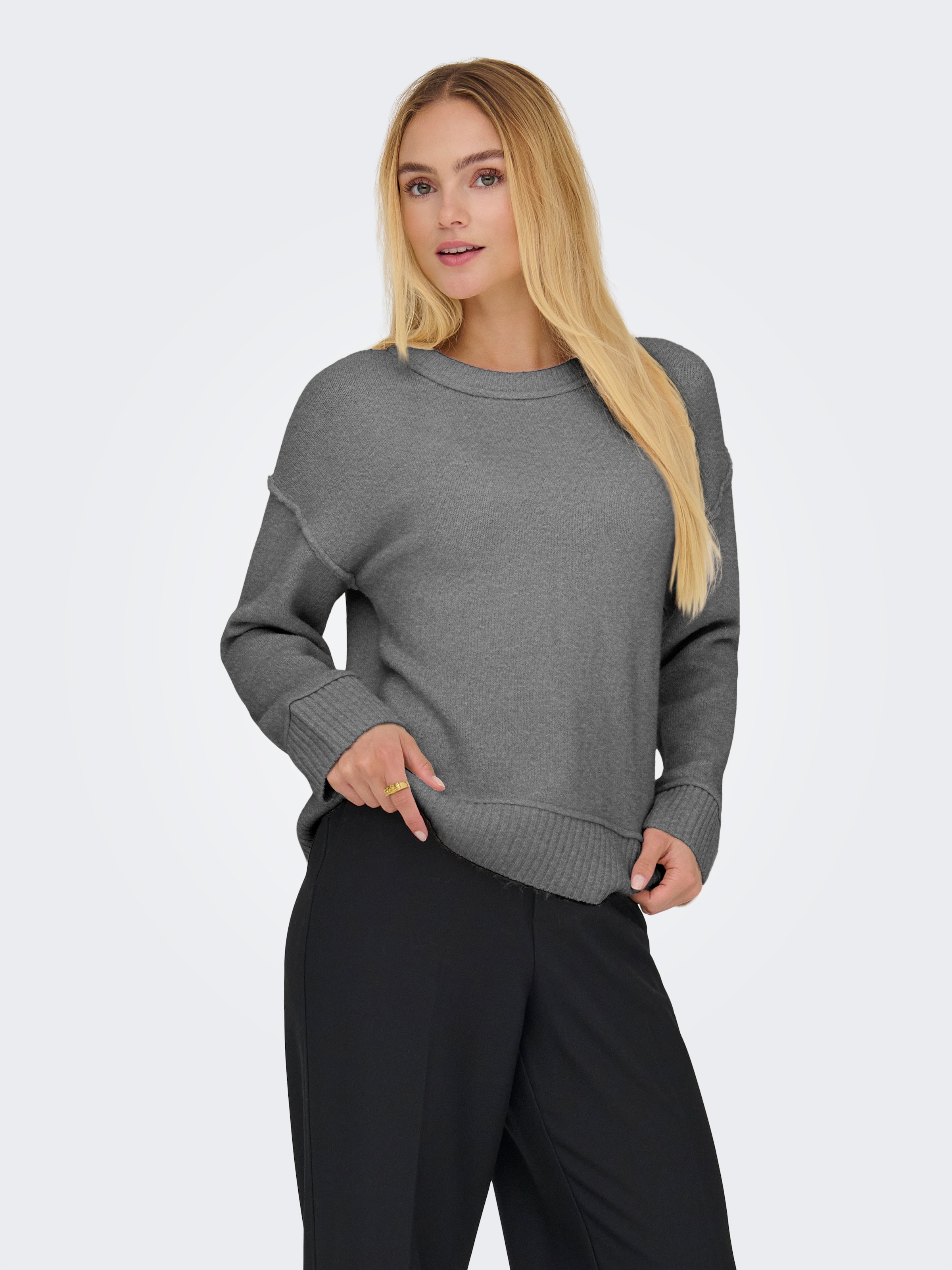 ONLY Strickpullover "ONLHAZEL LS DETAIL O-NECK BF KNT" günstig online kaufen