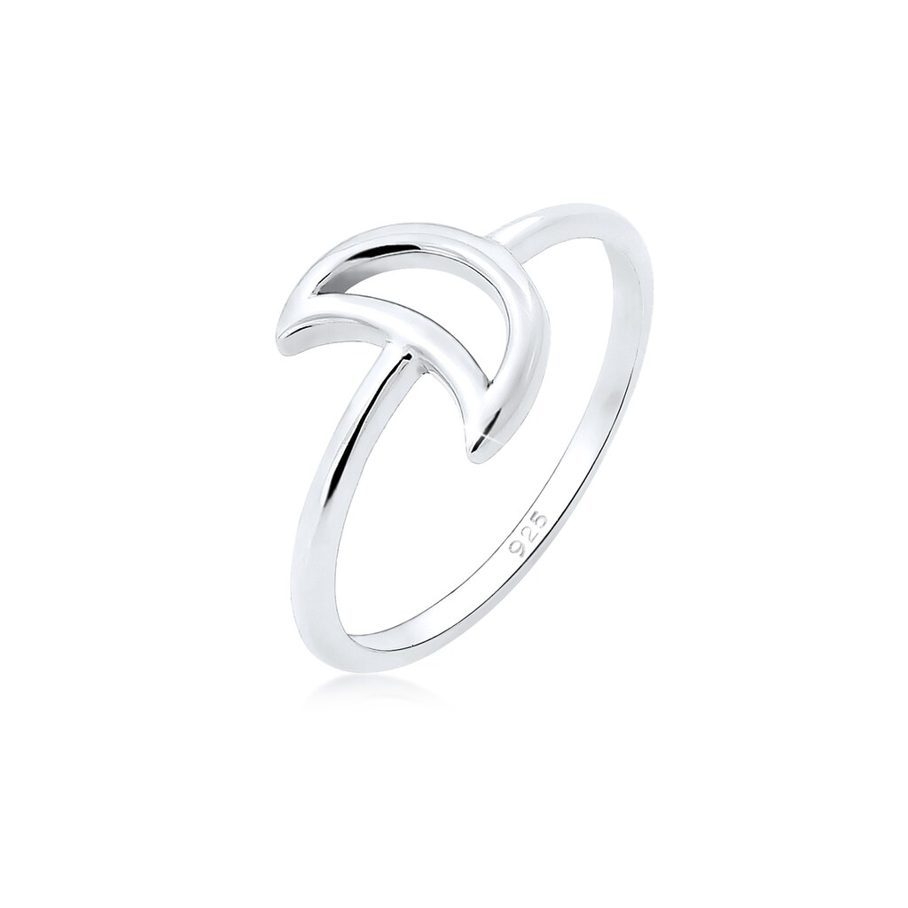 Elli Fingerring »Halbmond Luna Basic Astro Cut-Out 925er Silber«