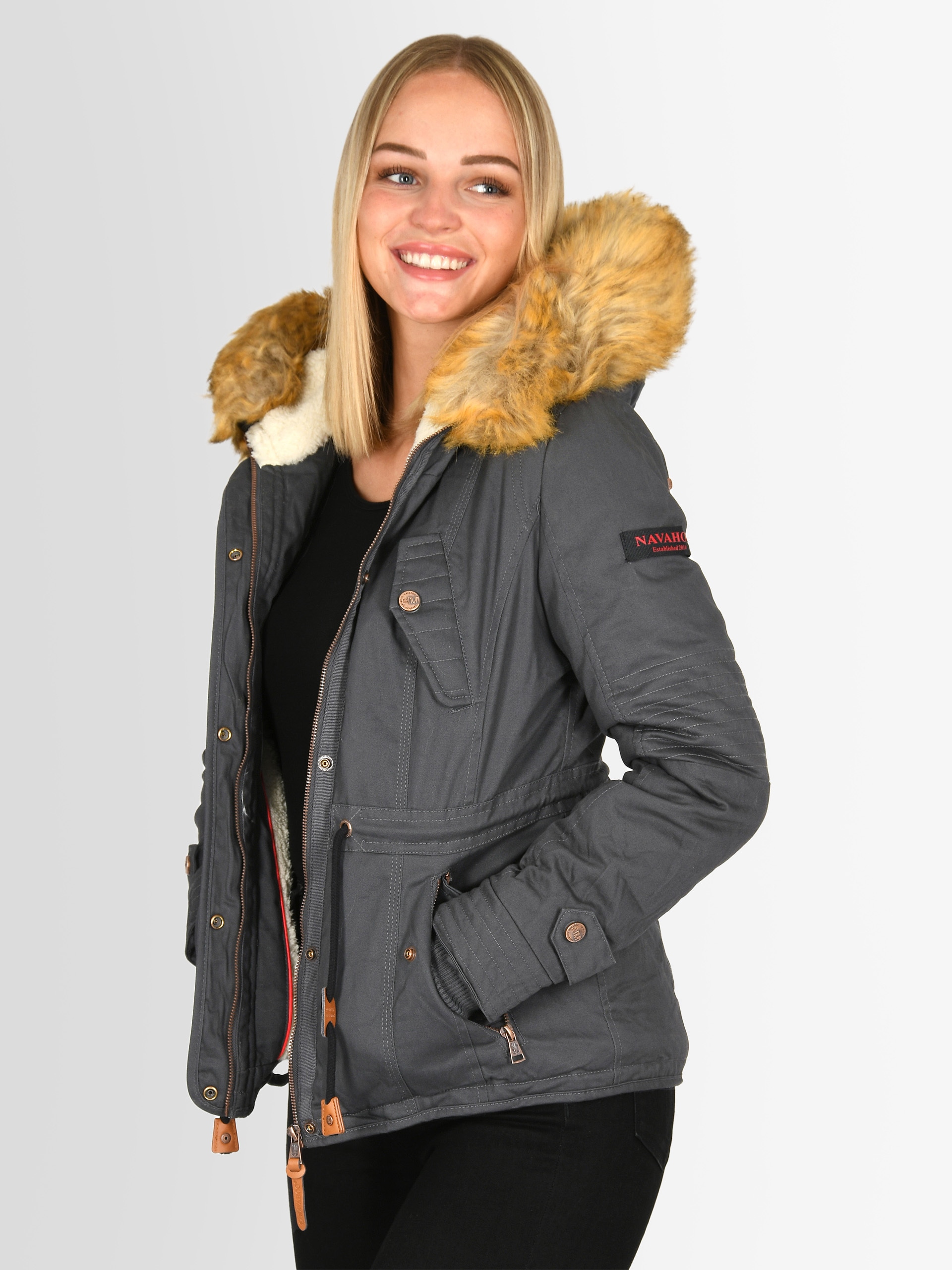 Navahoo Winterjacke »Pearl«, mit warmem Teddyfell