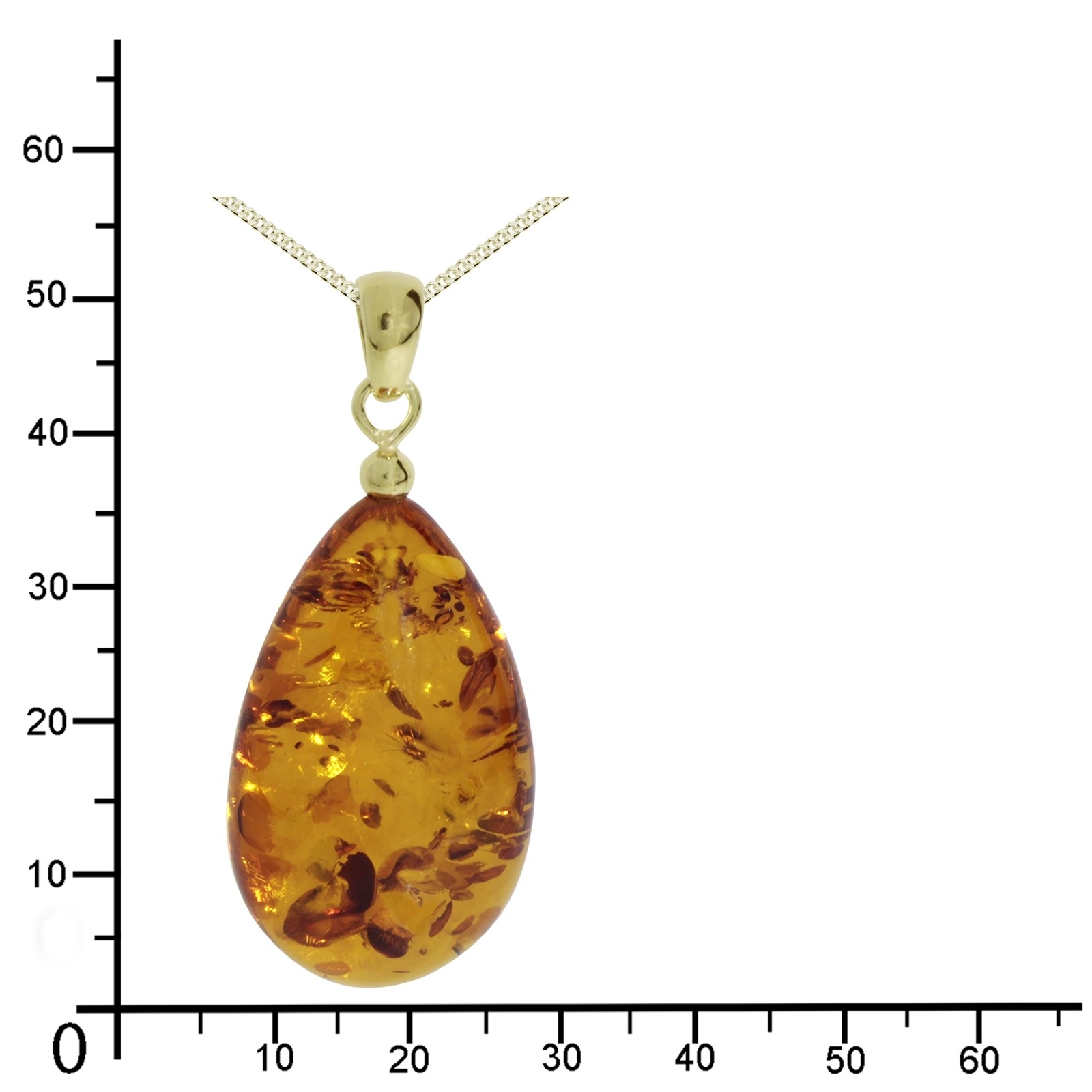 OSTSEE-SCHMUCK Kette mit Anhänger »Ostsee-Schmuck Kette mit Anhänger Tropfen ca. 34 mm lang«, (2 tlg.)