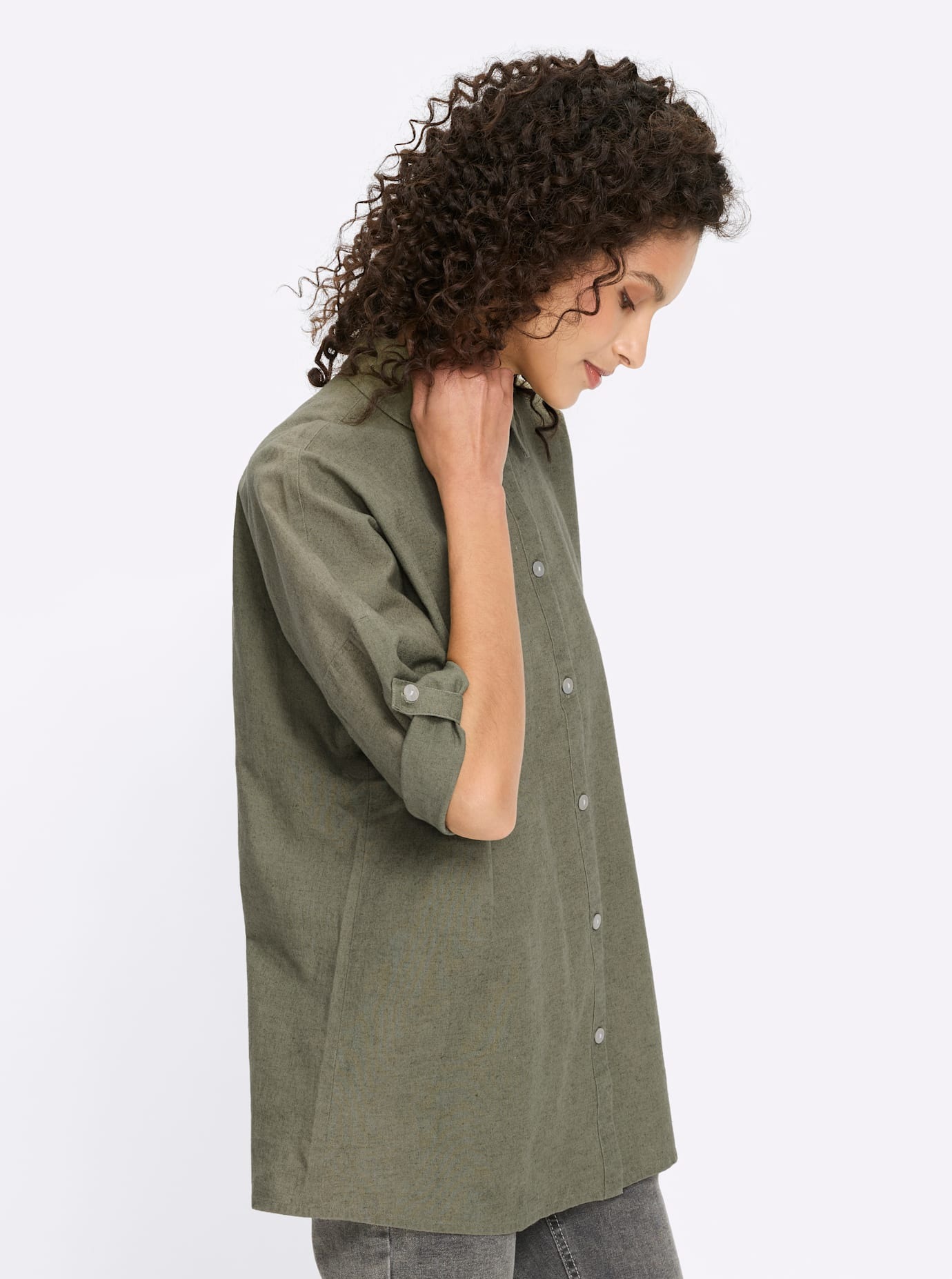 HEINE Shirt Blouse Women's Khaki Size 40 3