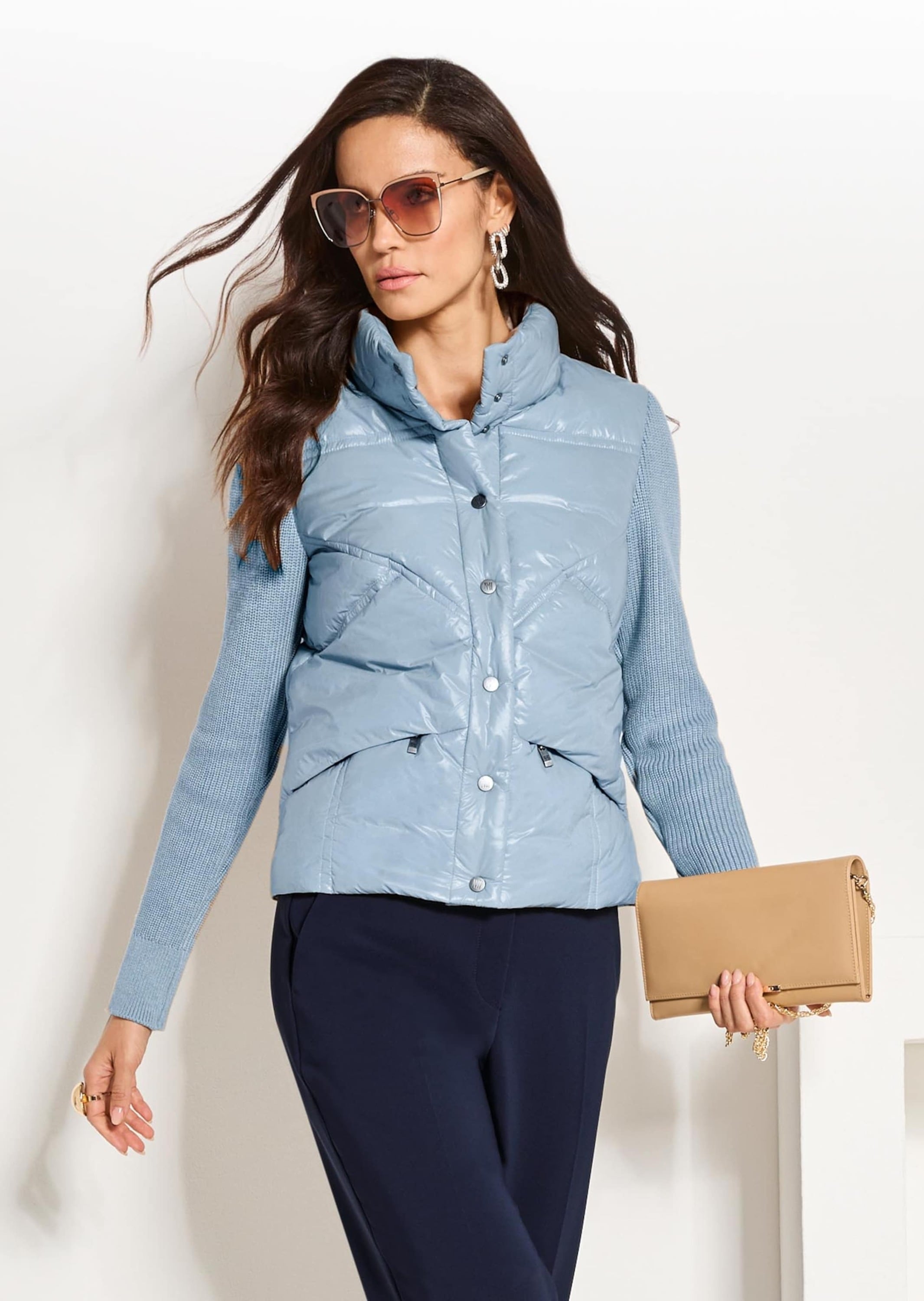MADELEINE Kurzjacke »Steppjacke Sportive Übergangsjacke mit Strickärmeln« Strickärmel