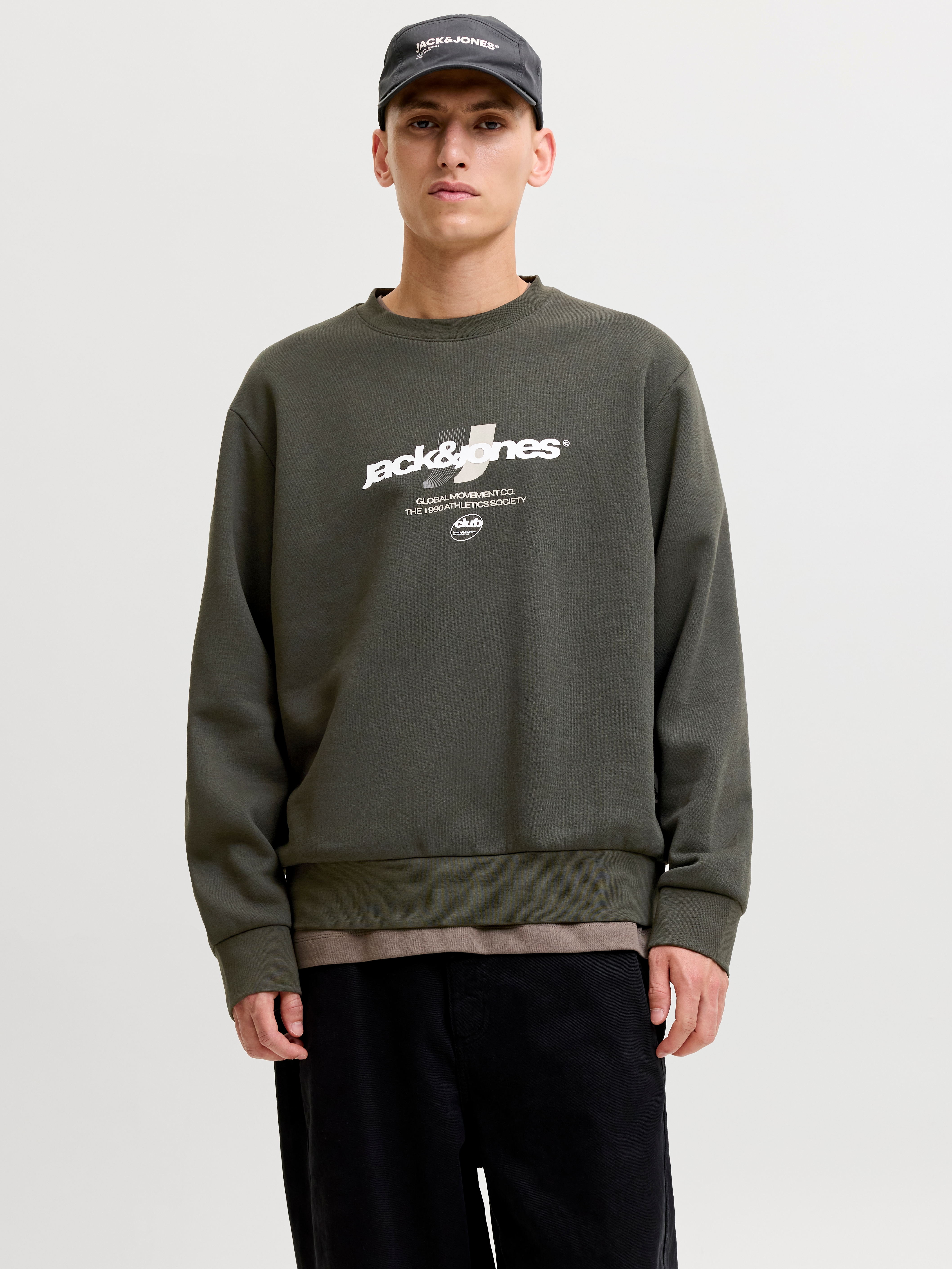 Jack & Jones "JCOCLUB BRANDING SWEAT CREW NECK", Baumwollmischung, regular fit