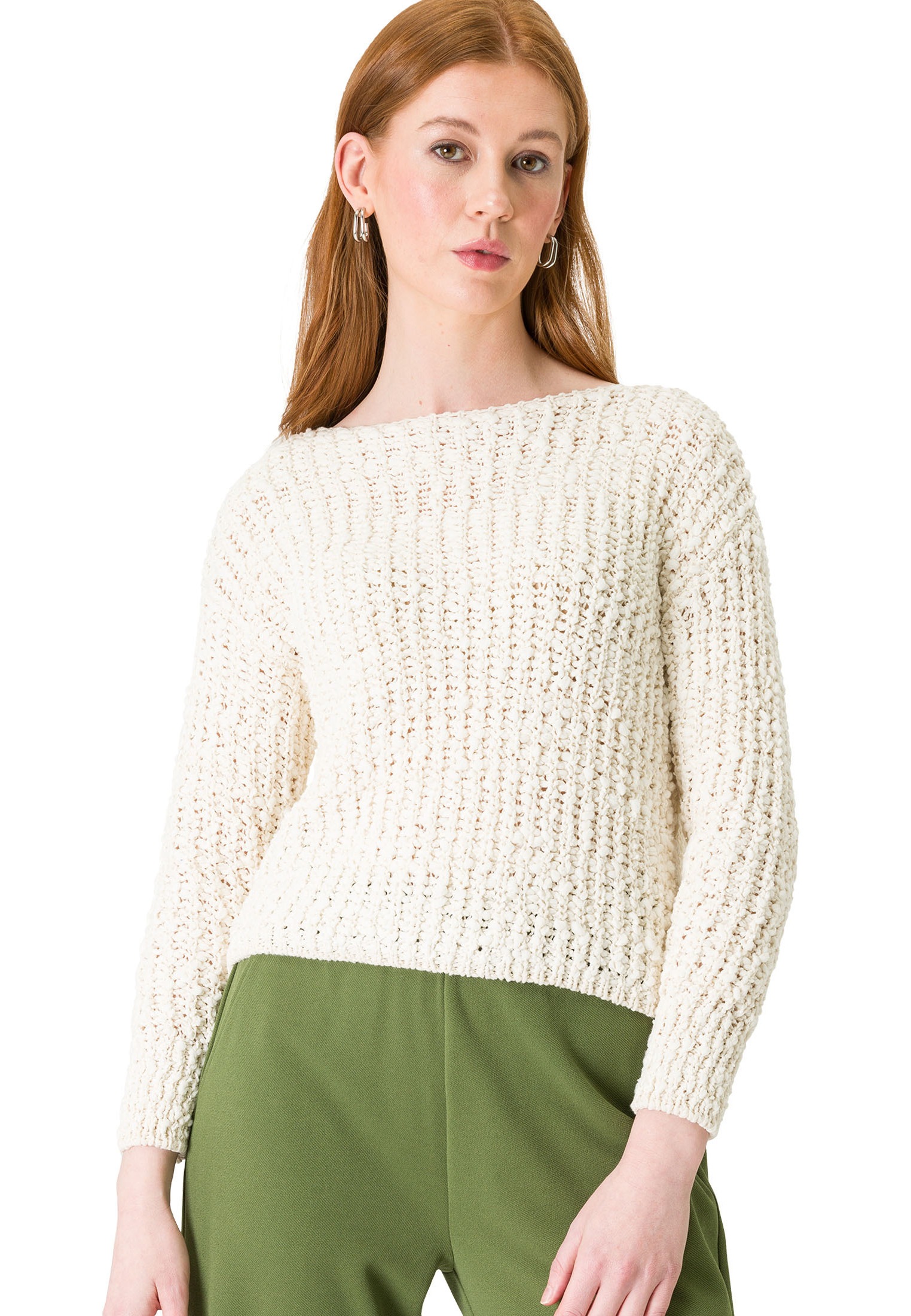 Strickpullover »zero Sommerpullover mit U-Boot Ausschnitt«, strukturiert