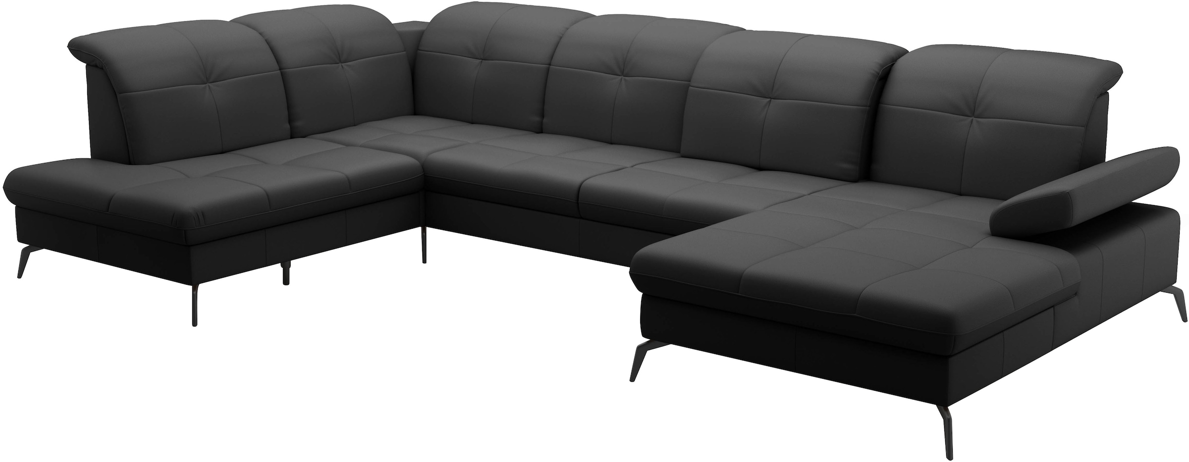 sit&more Wohnlandschaft »Amica, U-Form, inkl. Sitztiefenverstellung und Armteilverstellung«, wahlweise mit Kopfteilverstellung, Bettfunktion und Bettkasten