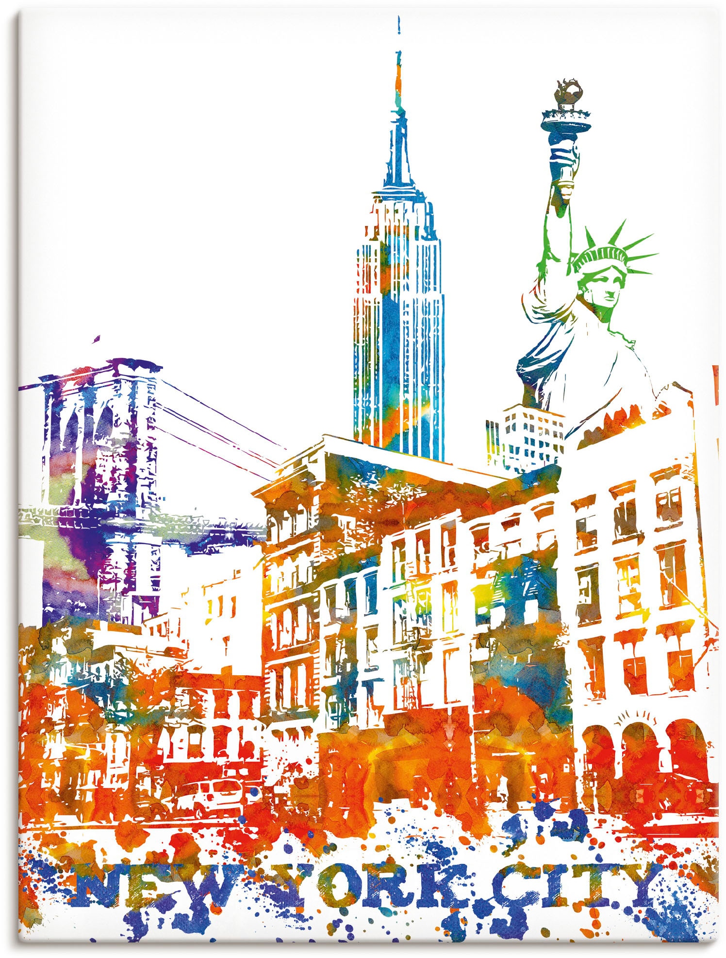 Artland Wandbild "New York City Grafik", New York, (1 St.), als Alubild, Leinwandbild, Wandaufkleber oder Poster in vers