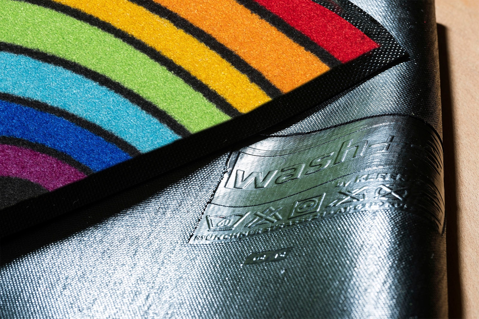 wash+dry by Kleen-Tex Fußmatte »Round Rainbow«, halbrund, 7 mm Höhe, Schmutzfangmatte, Motiv Regenbogen, In- und Outdoor geeignet, waschbar