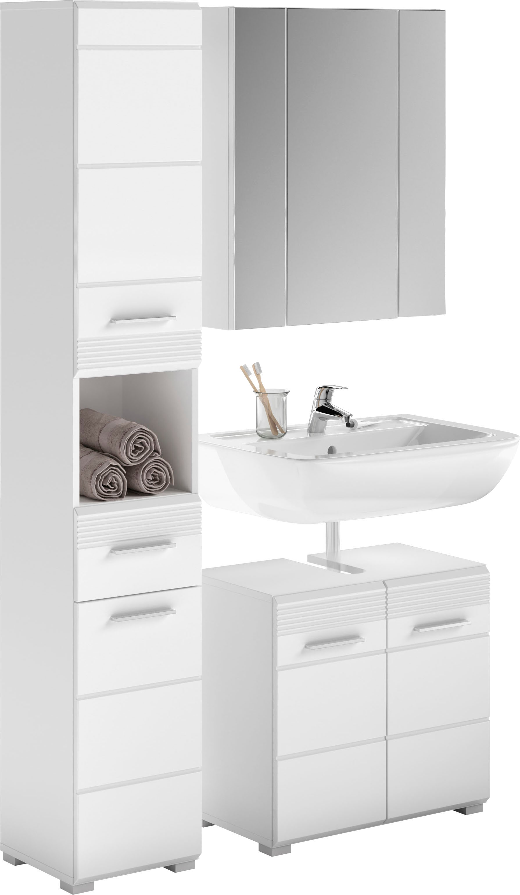 Home affaire Badmöbel-Set "Malmö, 3 teilig, bestehend aus:" 3 Stk. tlg. günstig online kaufen