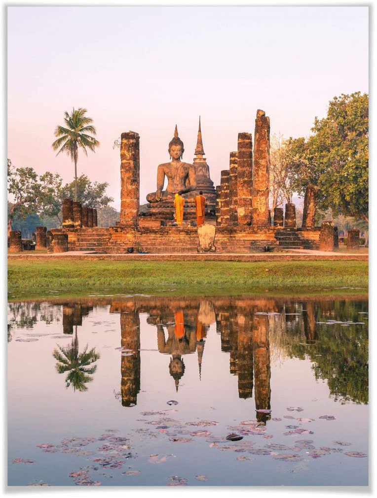 Poster »Buddhistischer Tempel Sukhothai«, Gebäude, (Set, 1 St.), Poster ohne Bilderrahmen