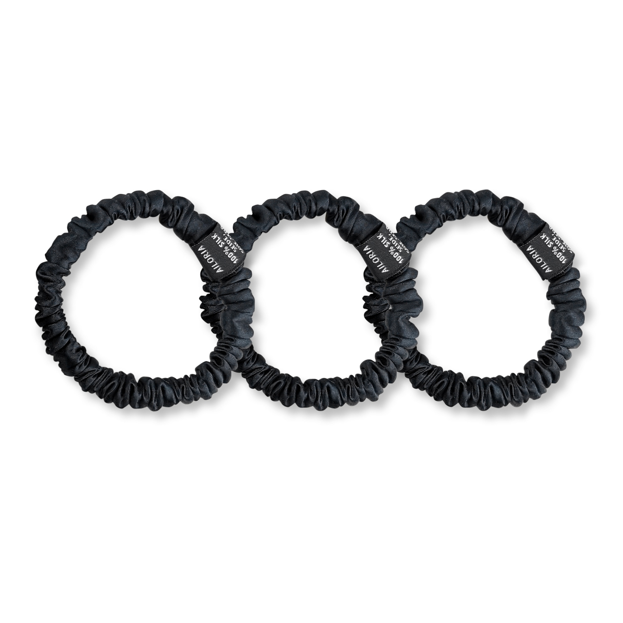 AILORIA Damen Diadem "Set 3 Scrunchies S aus Seide DOUX", schwarz, Modetücher