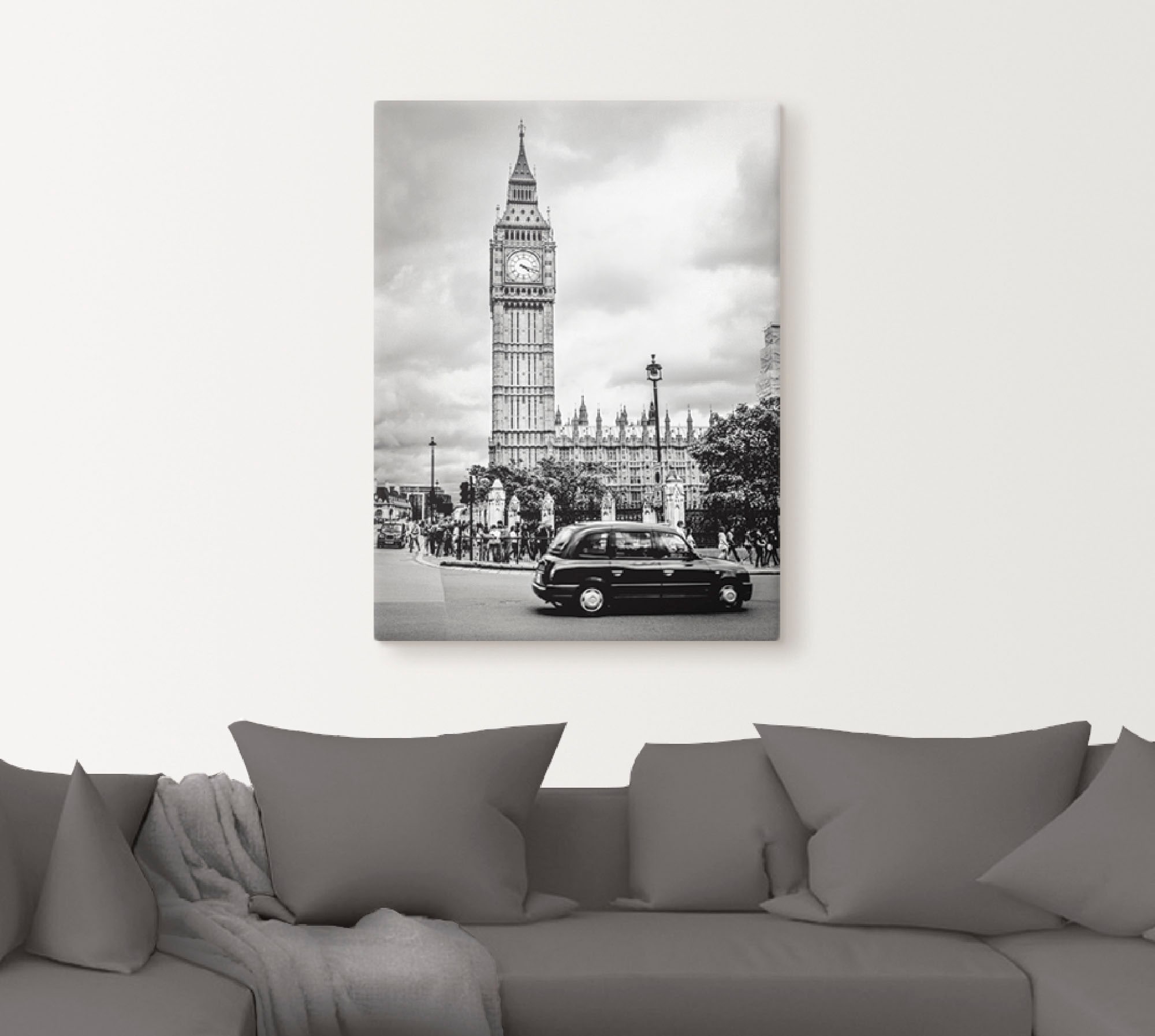 Artland Wandbild »London Taxi und Big Ben«, Gebäude, (1 St.), als Leinwandbild, Poster in verschied. Größen