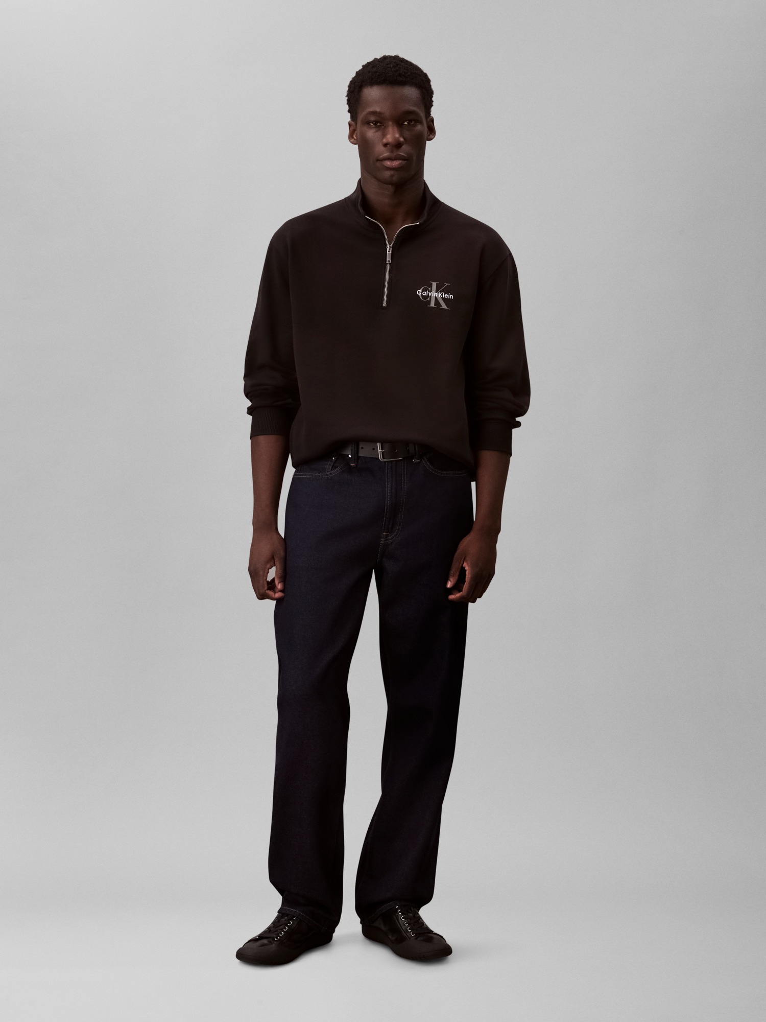 Calvin Klein Jeans Sweatshirt »LS EU 350TERRY MICRO MONOLOGO QT«, Regular fit, Stehkragen und Reißverschluss