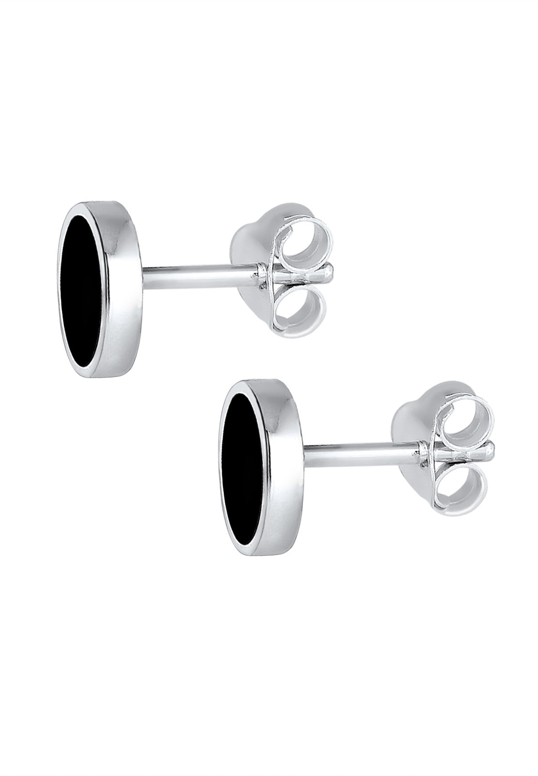 Kuzzoi Paar Ohrstecker »Basic Kreis Geo Emaille 925 Silber«