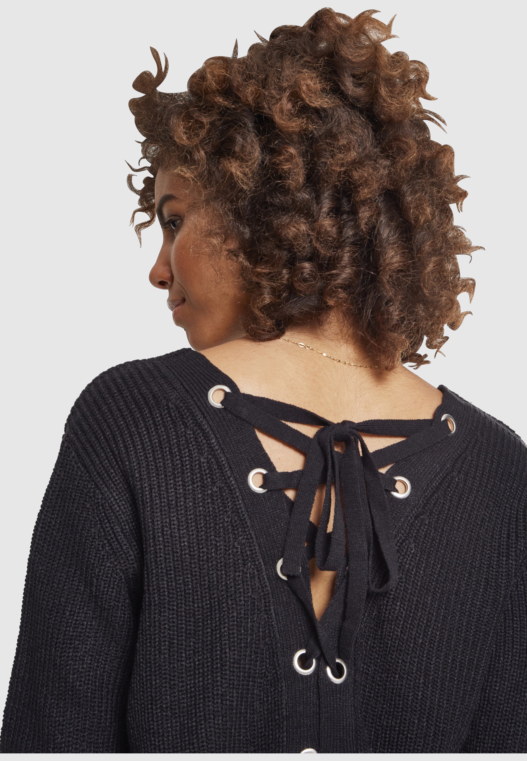 URBAN CLASSICS Sweatshirt »Urban Classics Damen Ladies Back Lace Up Sweater«, 1 Stk.
