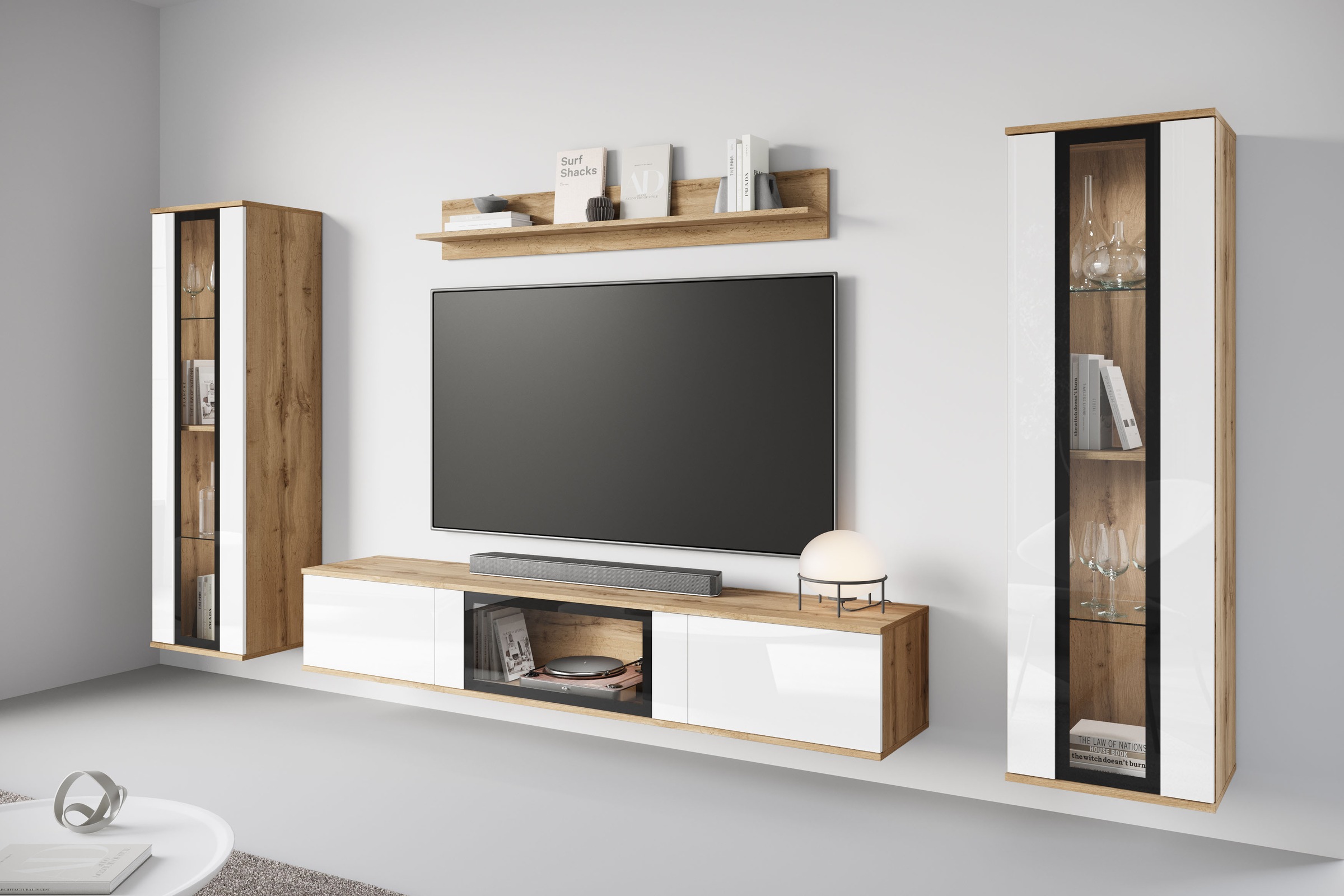 Home affaire Wohnwand "Caro, stehend und hängend montierbar" Komplett-Set, günstig online kaufen