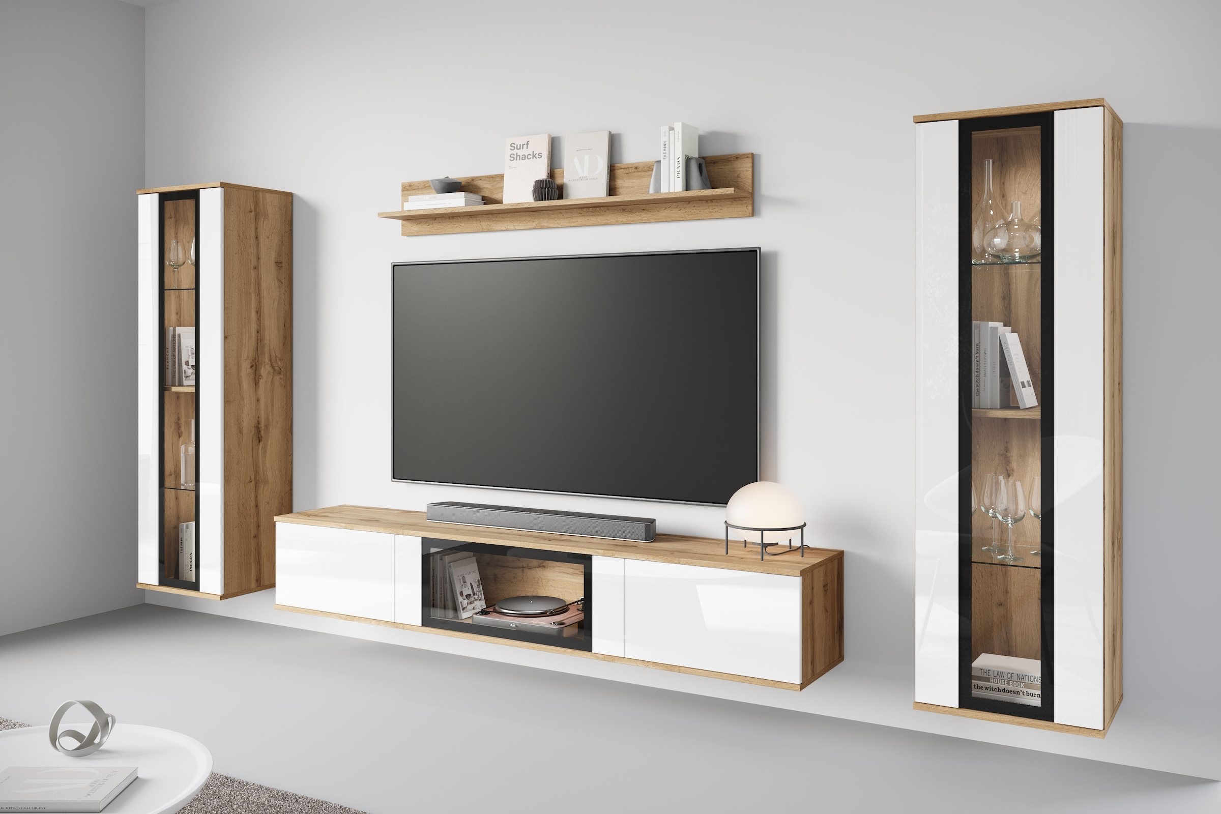 INOSIGN Wohnwand "Caro, stehend und hängend montierbar" Komplett-Set, Vitri günstig online kaufen