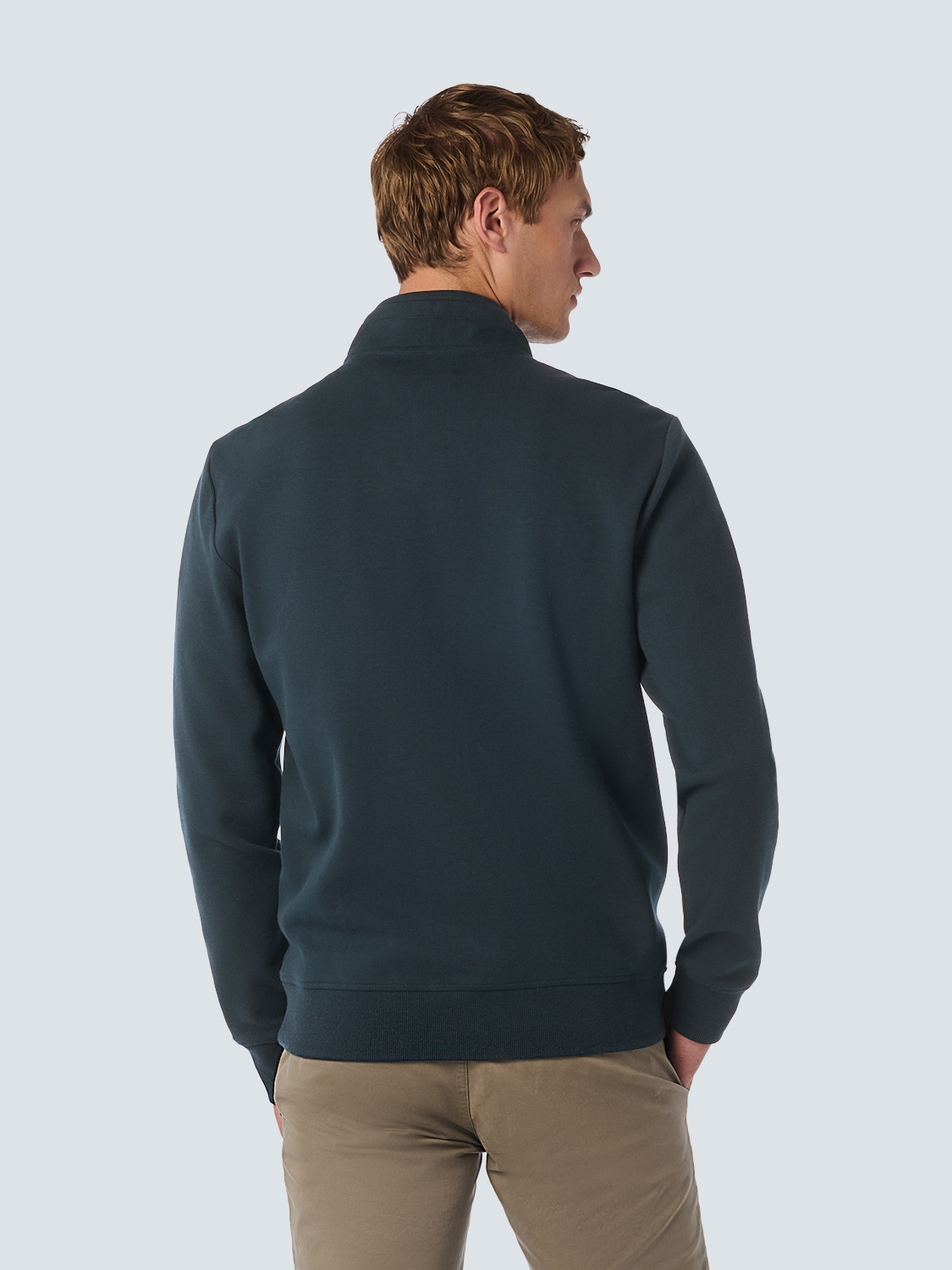 NO EXCESS Sweater »No Excess Weste mit Twill-Jacquard und Reißverschluss«
