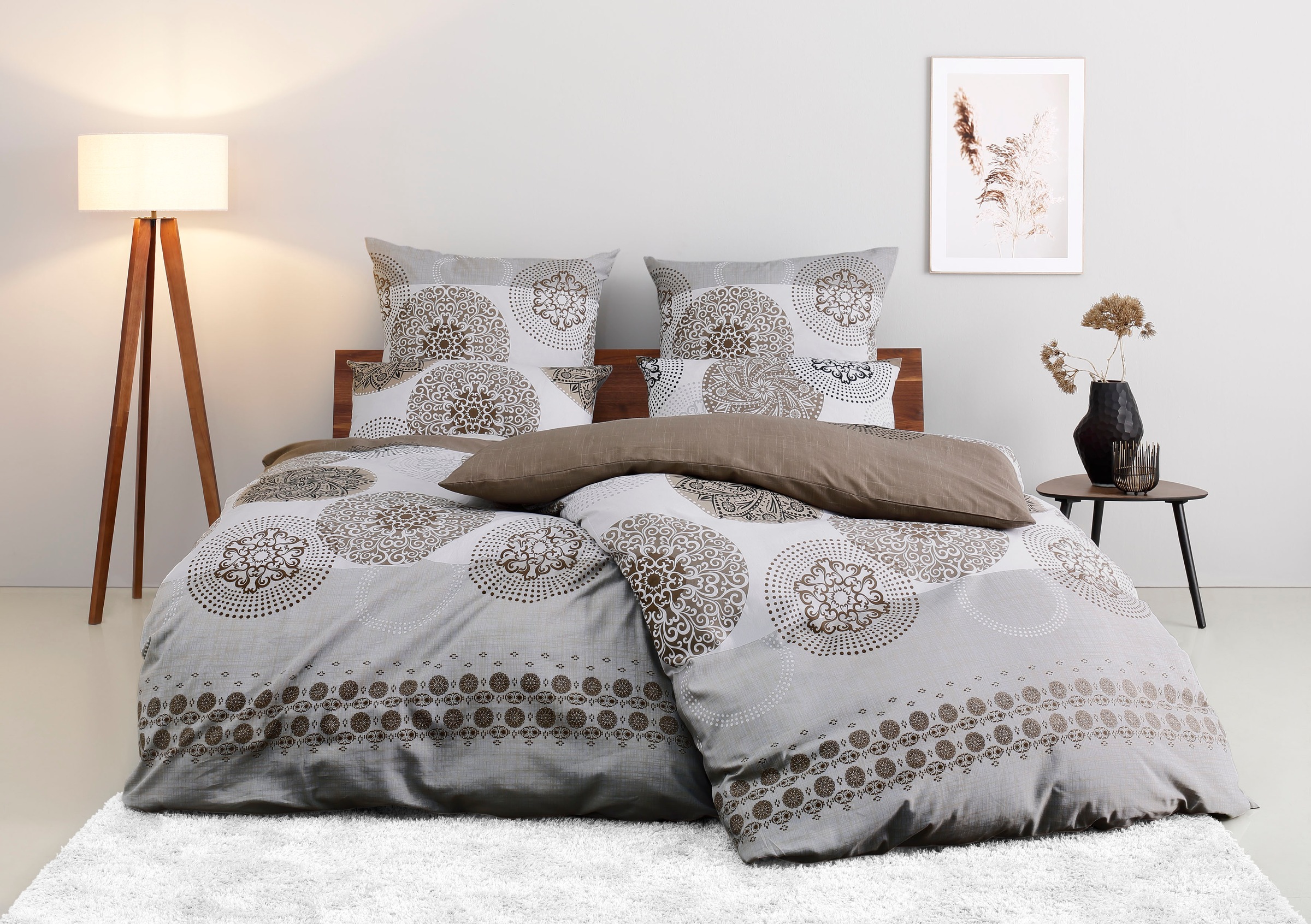 my home Bettwäsche "Tesso in Gr. 135x200, 155x220 oder 200x200 cm" 2 Stk. t günstig online kaufen