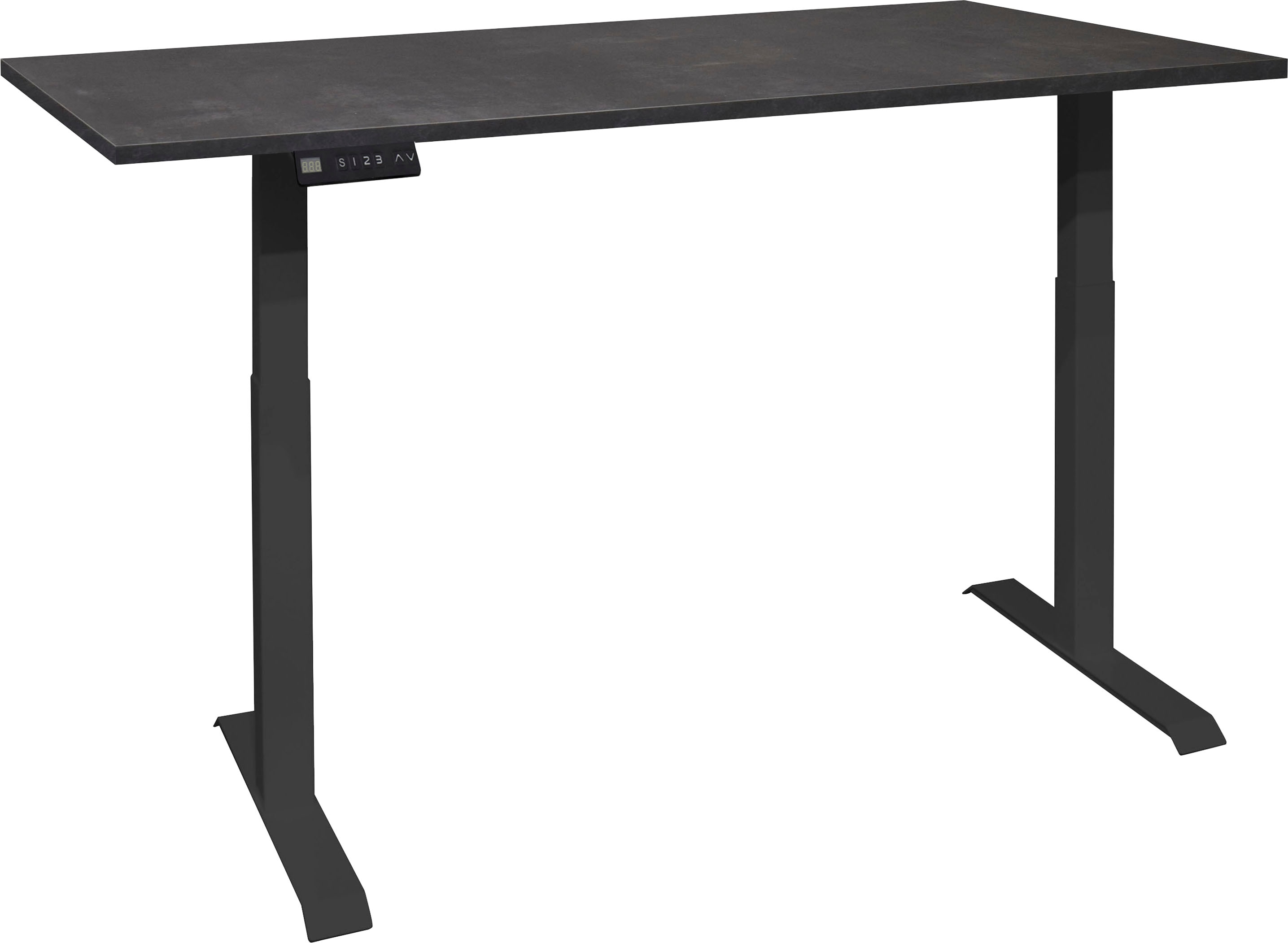 Mäusbacher "Big System Office, Arbeitstisch, Bürotisch" Breite 120 cm, elektrisch höhenverstellbar, schwarzstahl