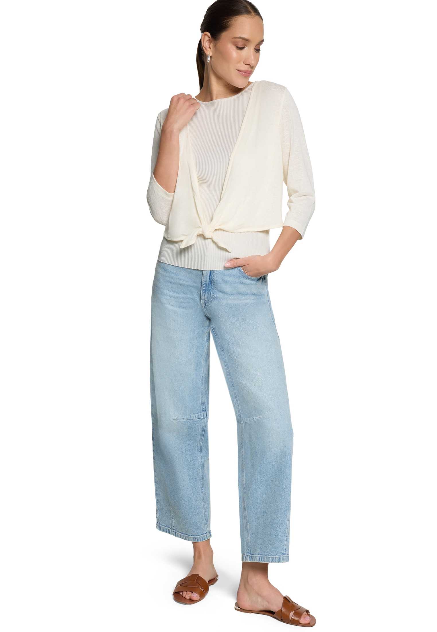 Zero Sweatjacke »Damen mit 3/4 Arm« Wickel-Design